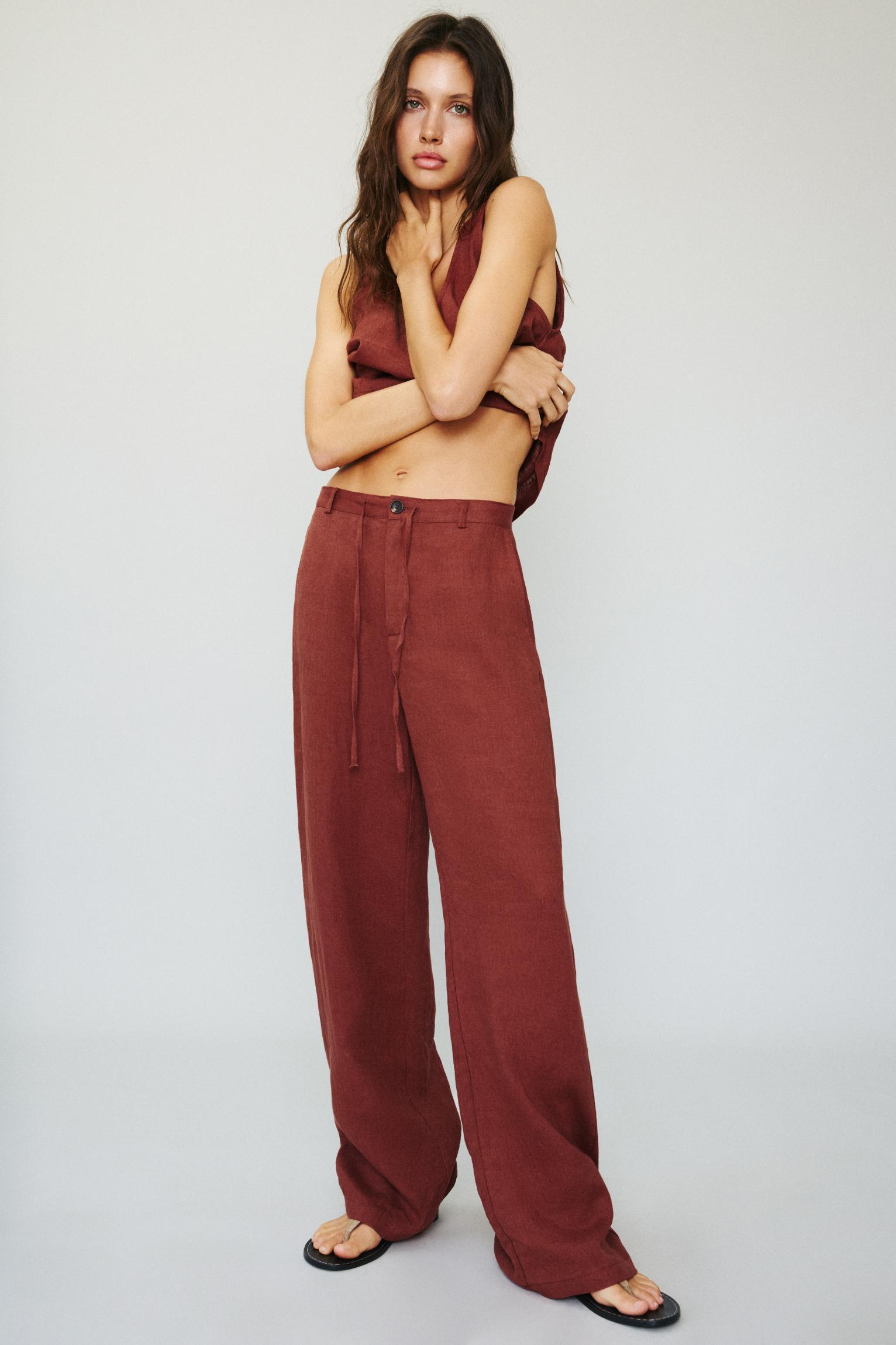 100% linen smart pants Product Image