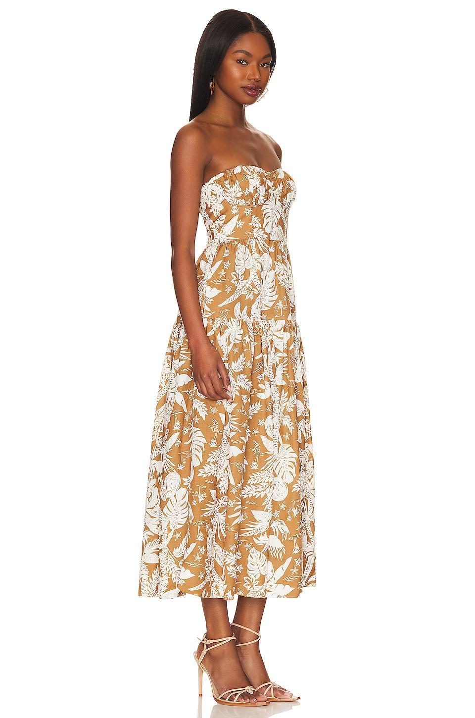 Kiana Strapless Ruched Midi Dress Shona Joy Product Image