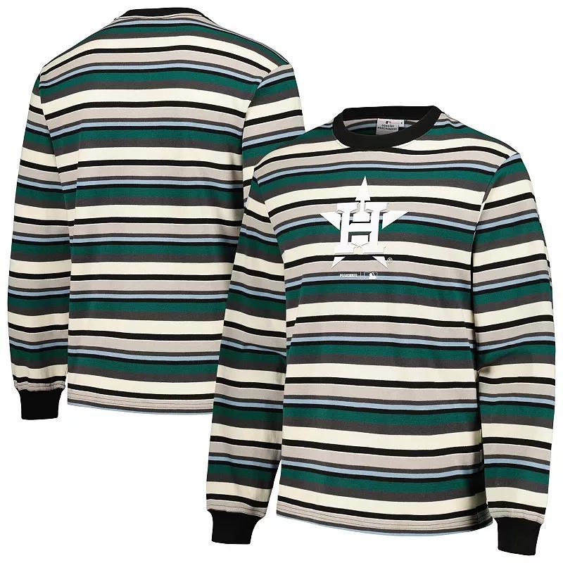 Mens PLEASURES Cream/Green Houston Astros Ballpark Long Sleeve T-Shirt Product Image
