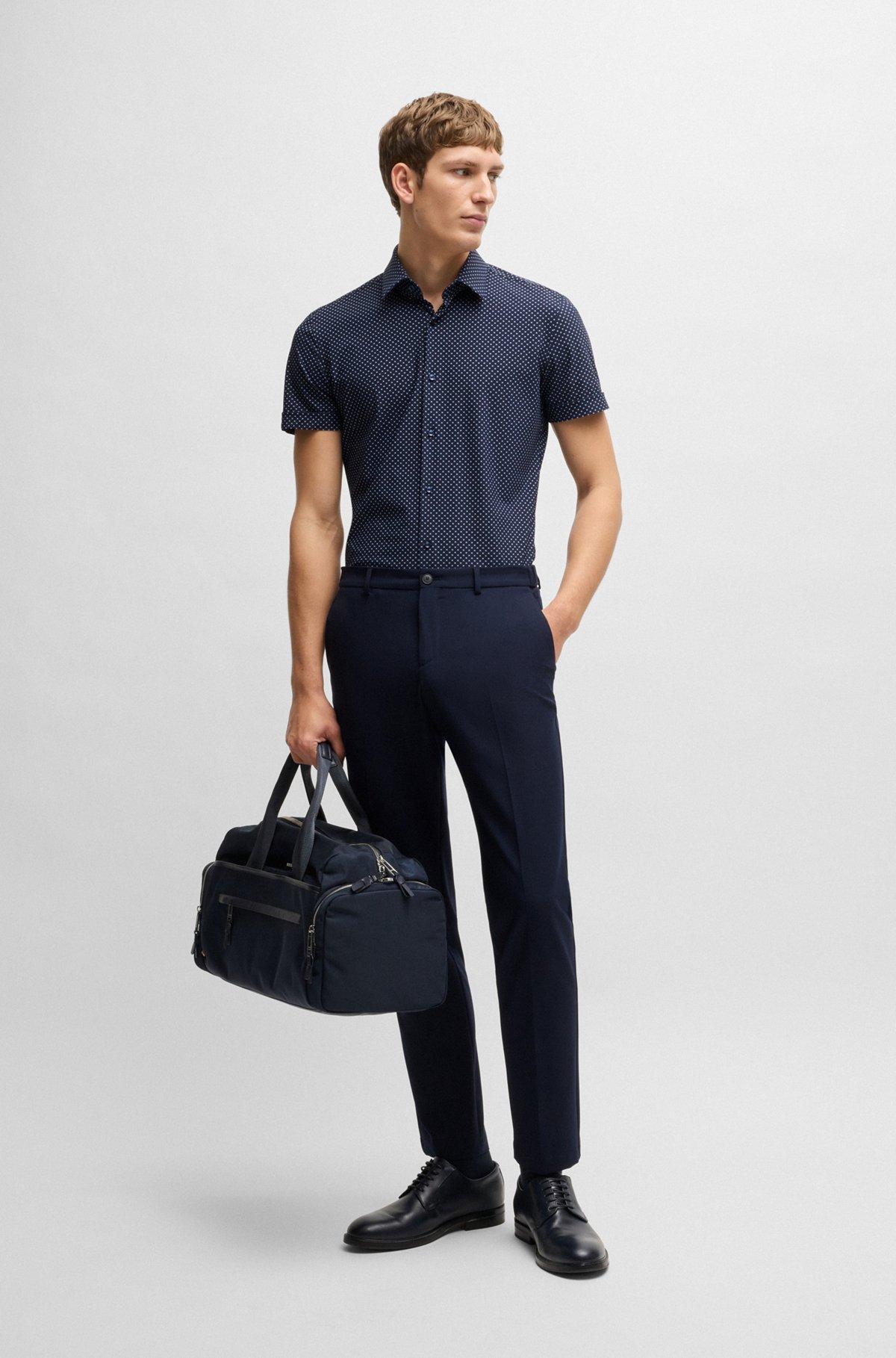 Slim-fit shirt in printed performance-stretch jersey Product Image