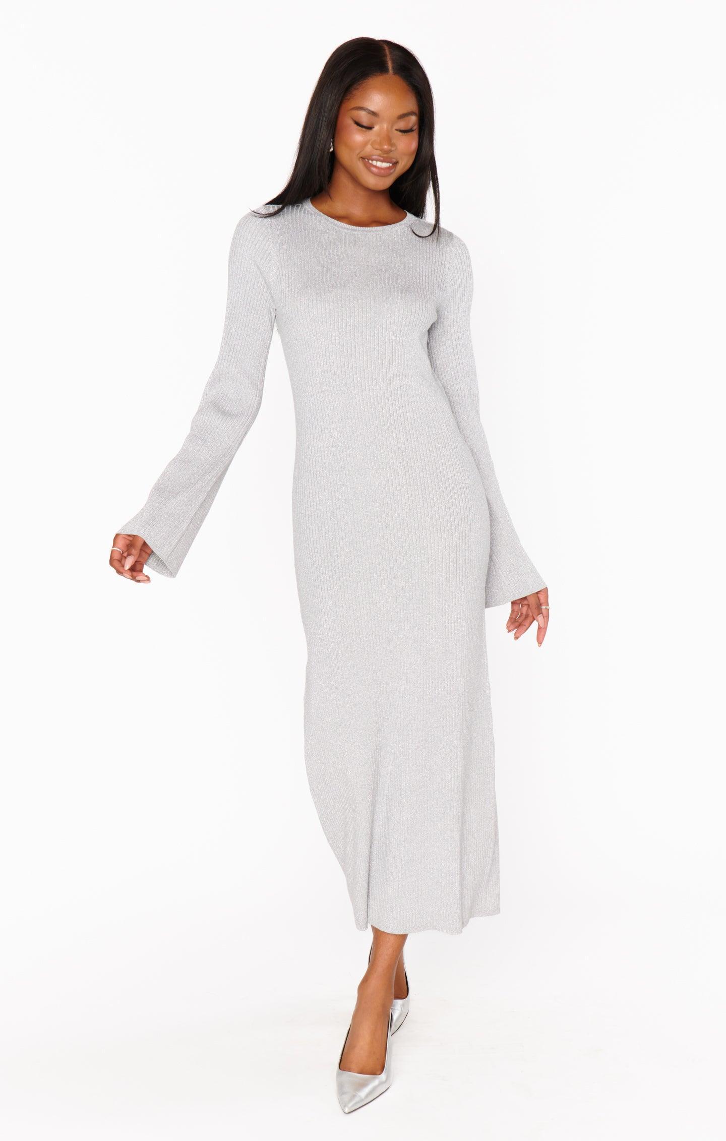 City Dress ~ Silver Shimmer Knit Product Image