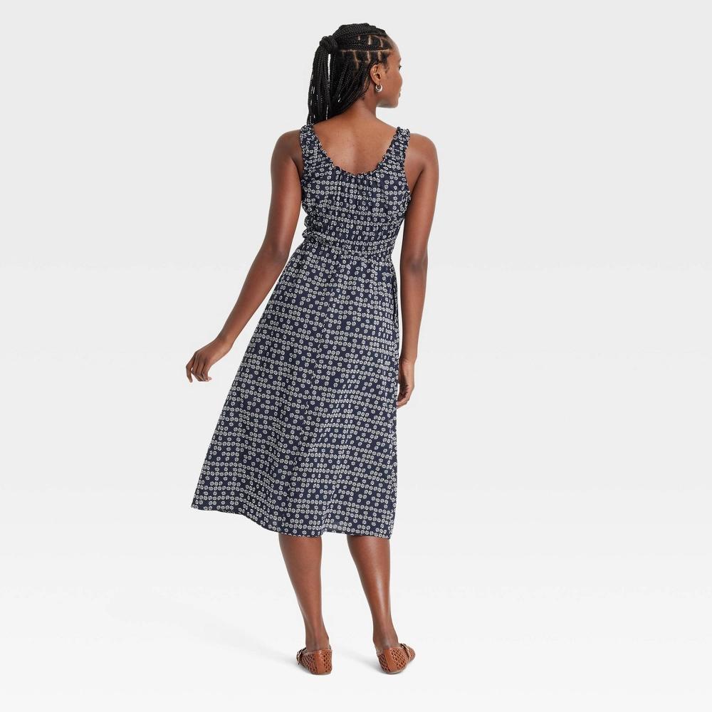 Womens Midi Sundress - Universal Thread Navy Blue Floral XS Product Image