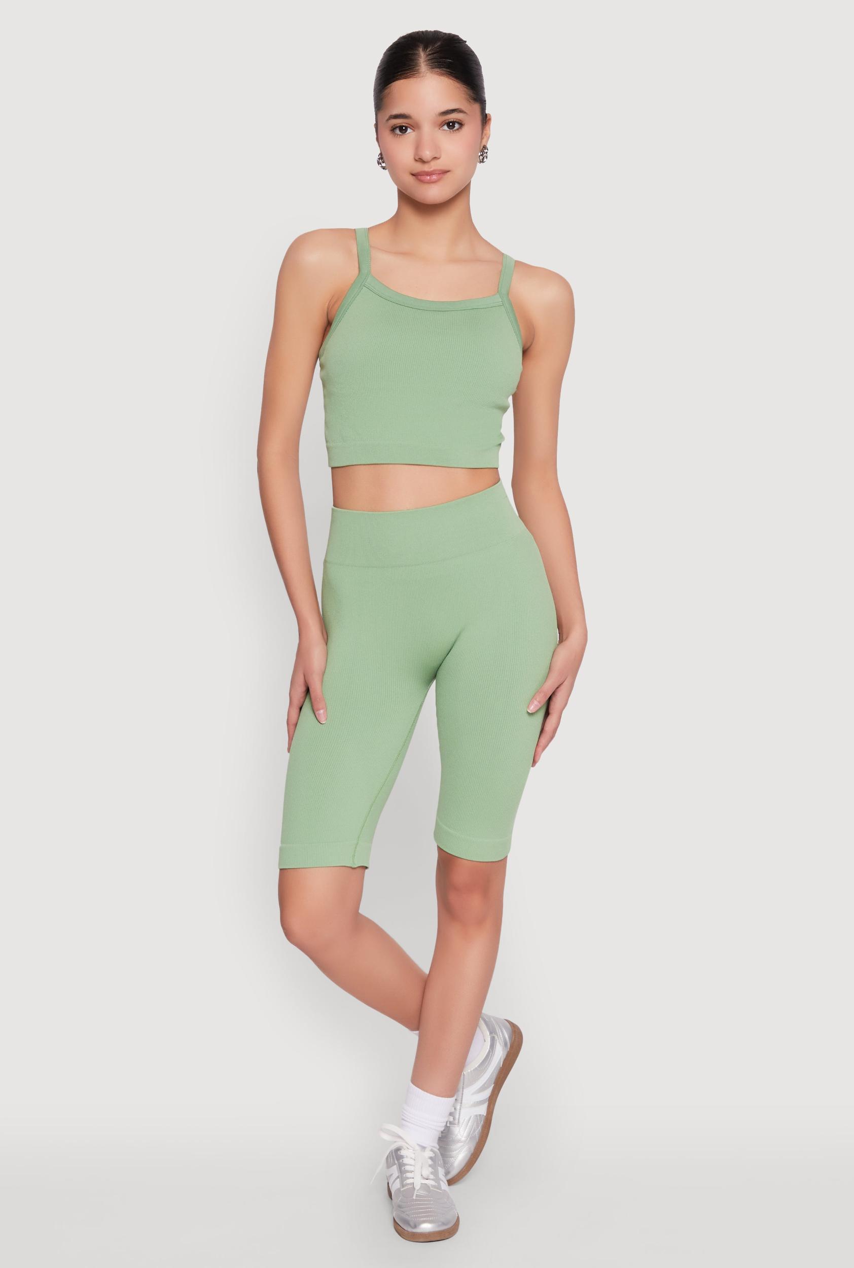 Womens Ribbed Knit Seamless Bike Shorts Product Image