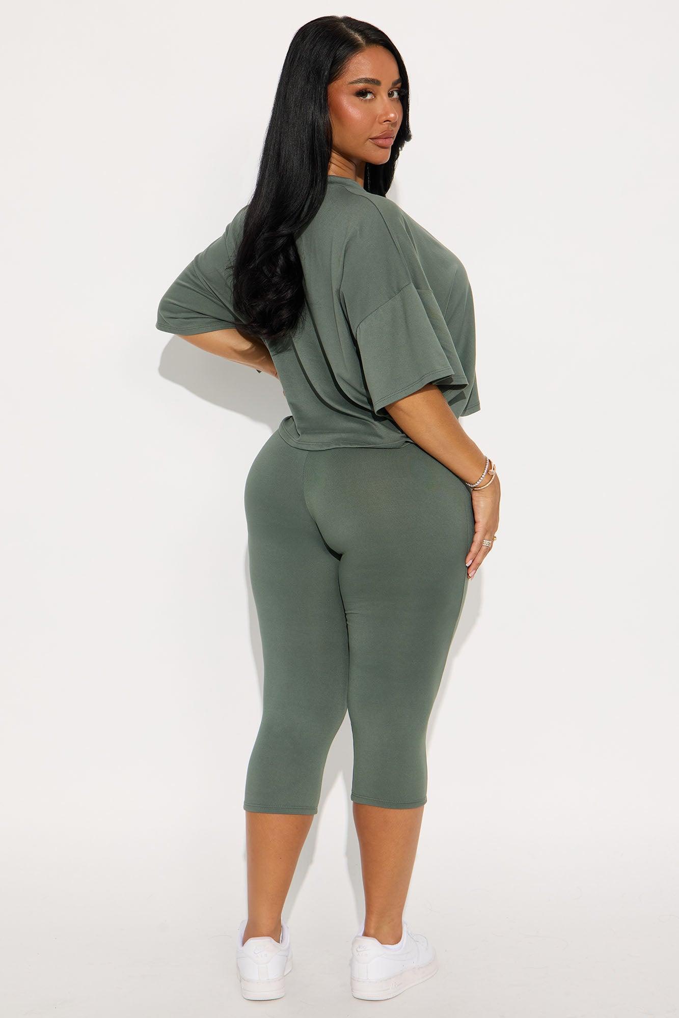 Morning Classes Capri Set - Olive Product Image
