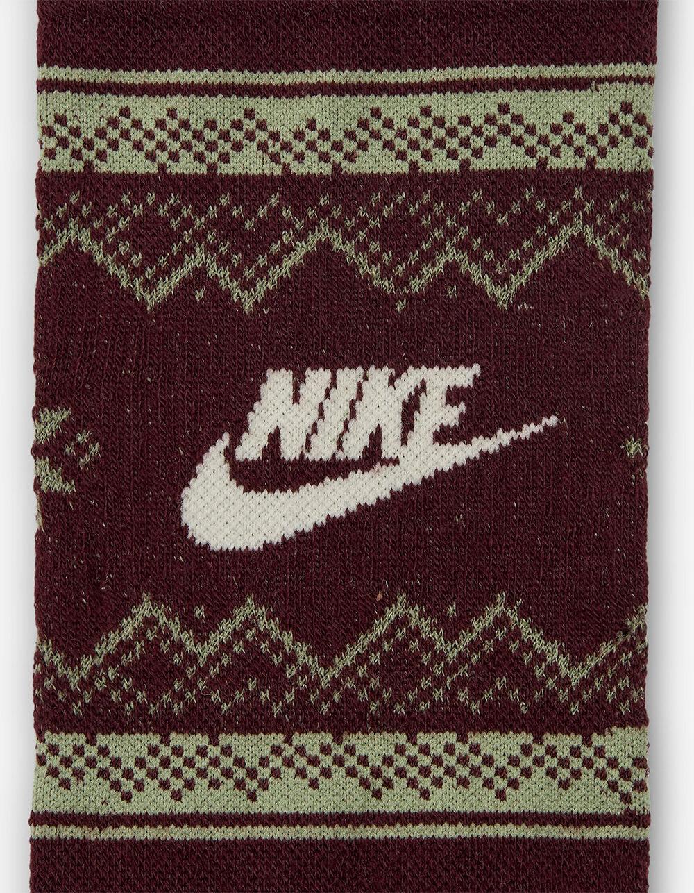 NIKE Everyday Essentials Fair Isle Crew Socks - BURGUNDY Product Image