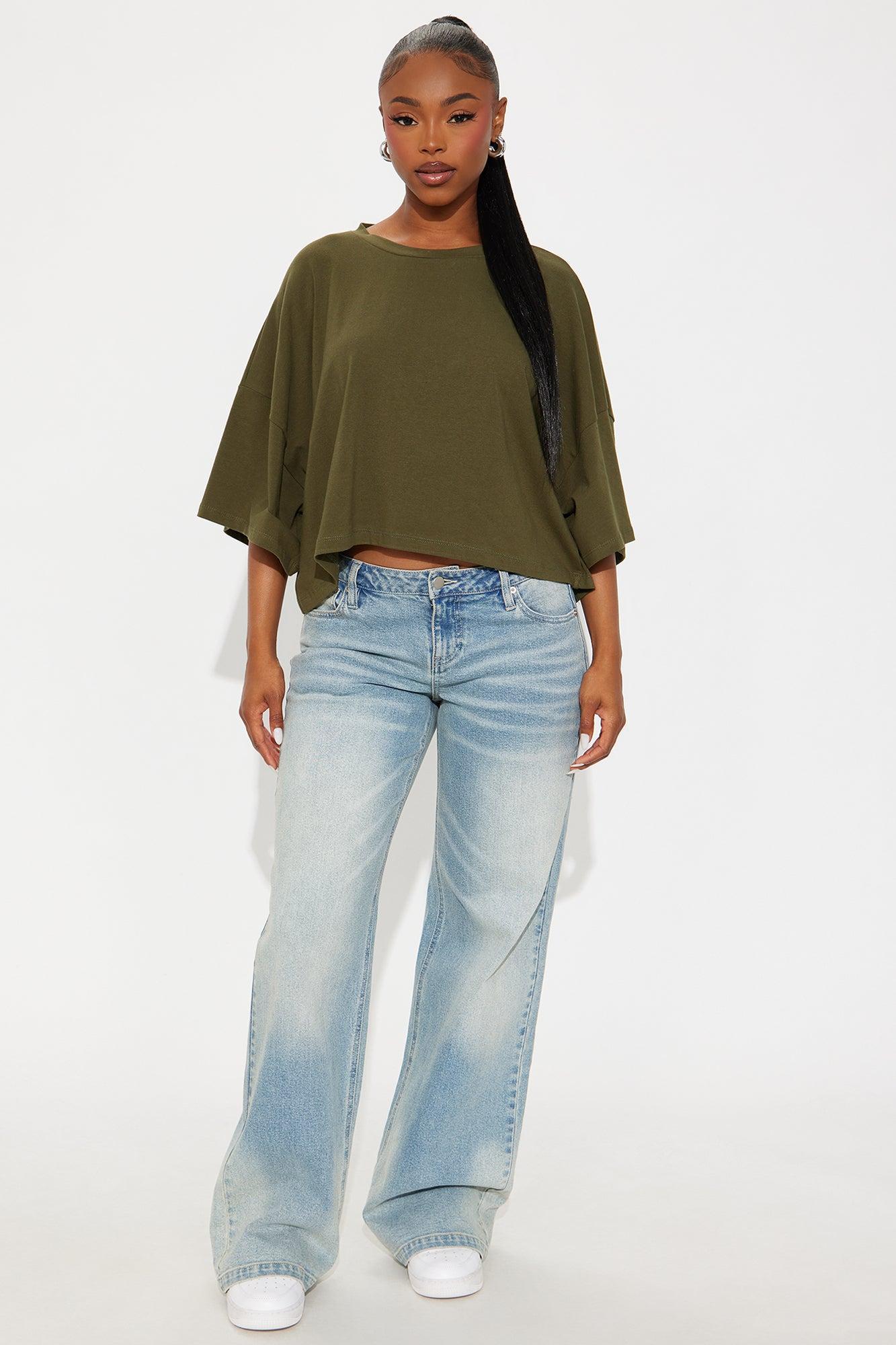 Blakely Boxy Wide Fit Short Sleeve Tshirt - Olive Product Image