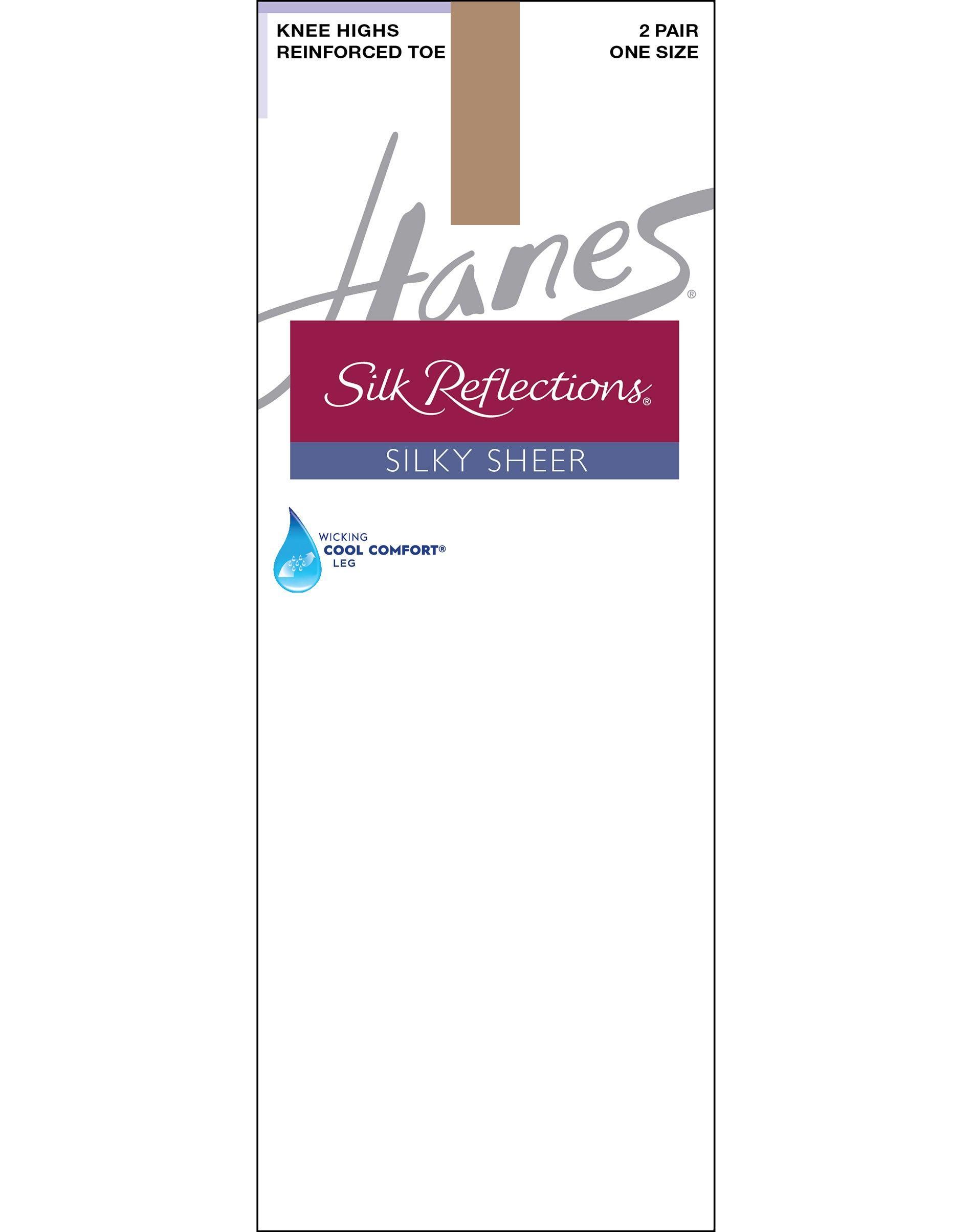 Hanes Silk Reflections Reinforced-Toe Knee Highs 2-Pack Product Image