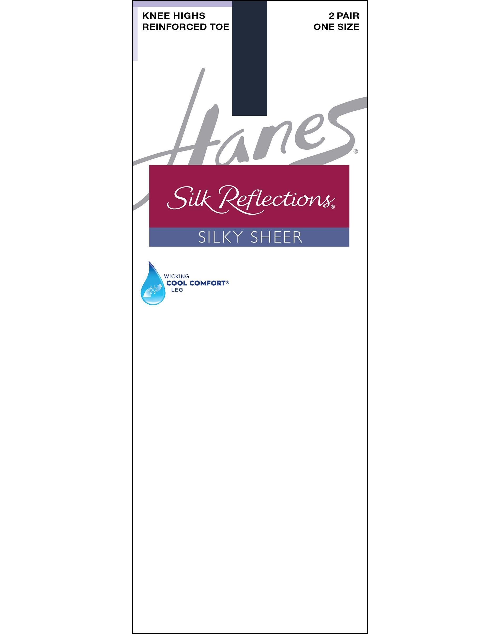 Hanes Silk Reflections Reinforced-Toe Knee Highs 2-Pack Product Image