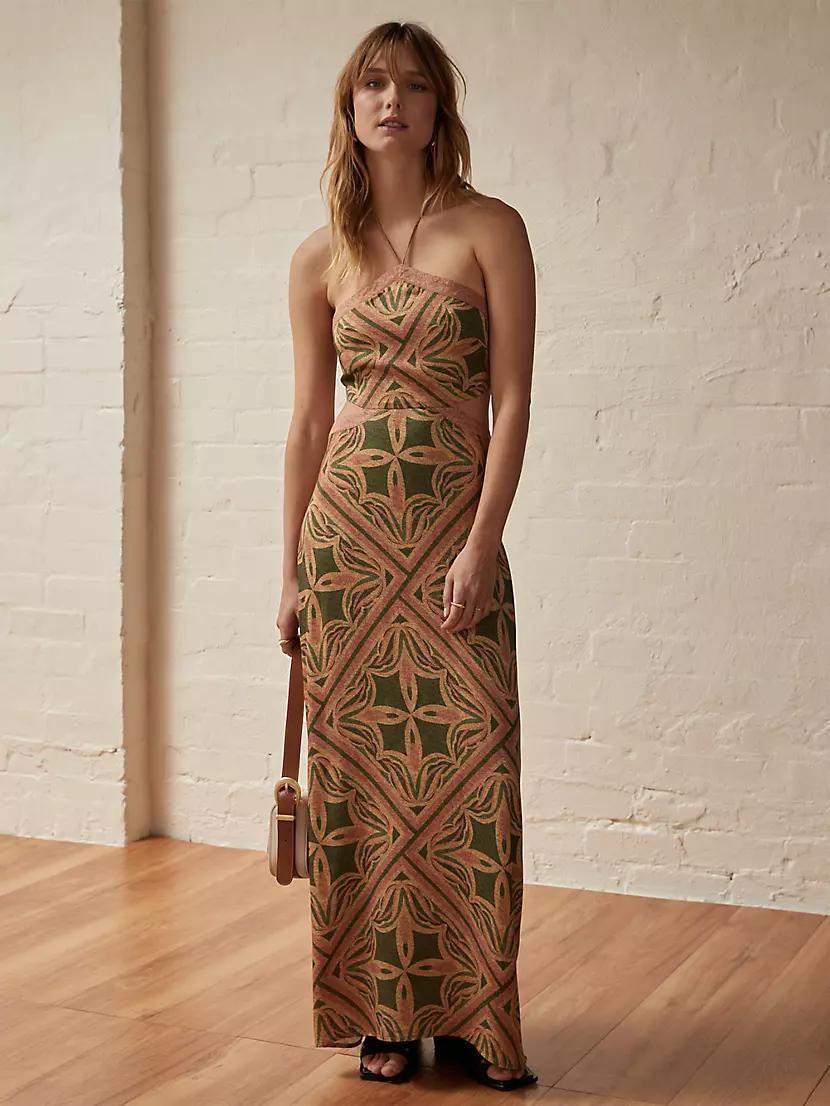 Hazel Print Halter Maxi Dress Product Image