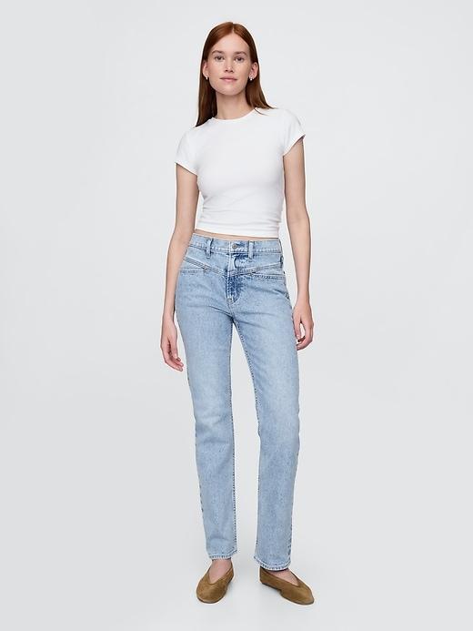 High Rise Studded &apos;90s Straight Jeans Product Image