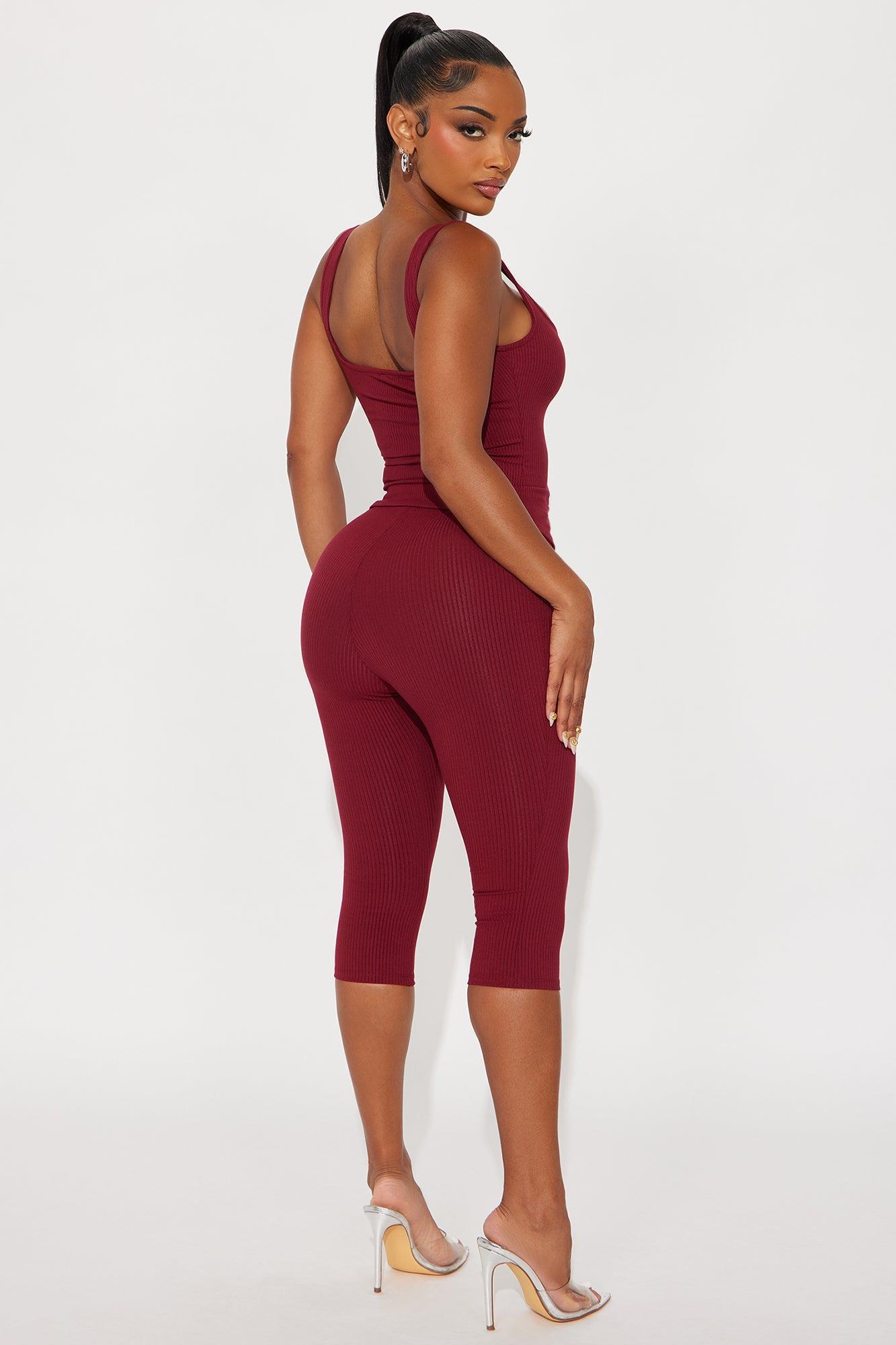 Carina Snatched Pant Set - Burgundy Product Image