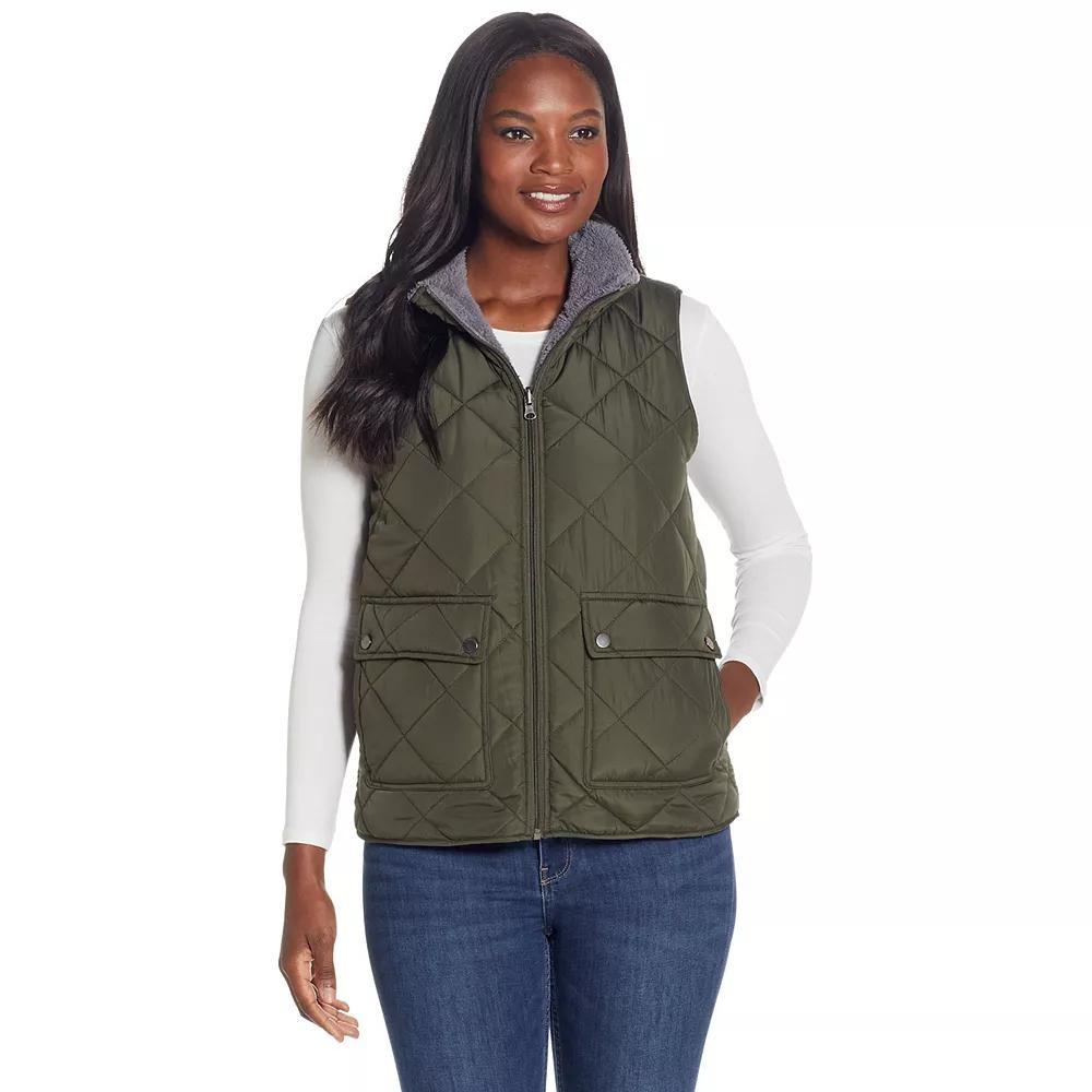 Womens Weathercast Midweight Reversible Vest Dusty Green Product Image