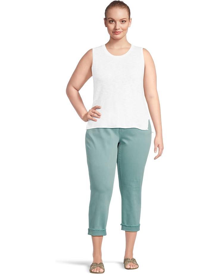 Plus Size Amy Crop Straight Leg- Roll Up Fray Princess Seam Product Image