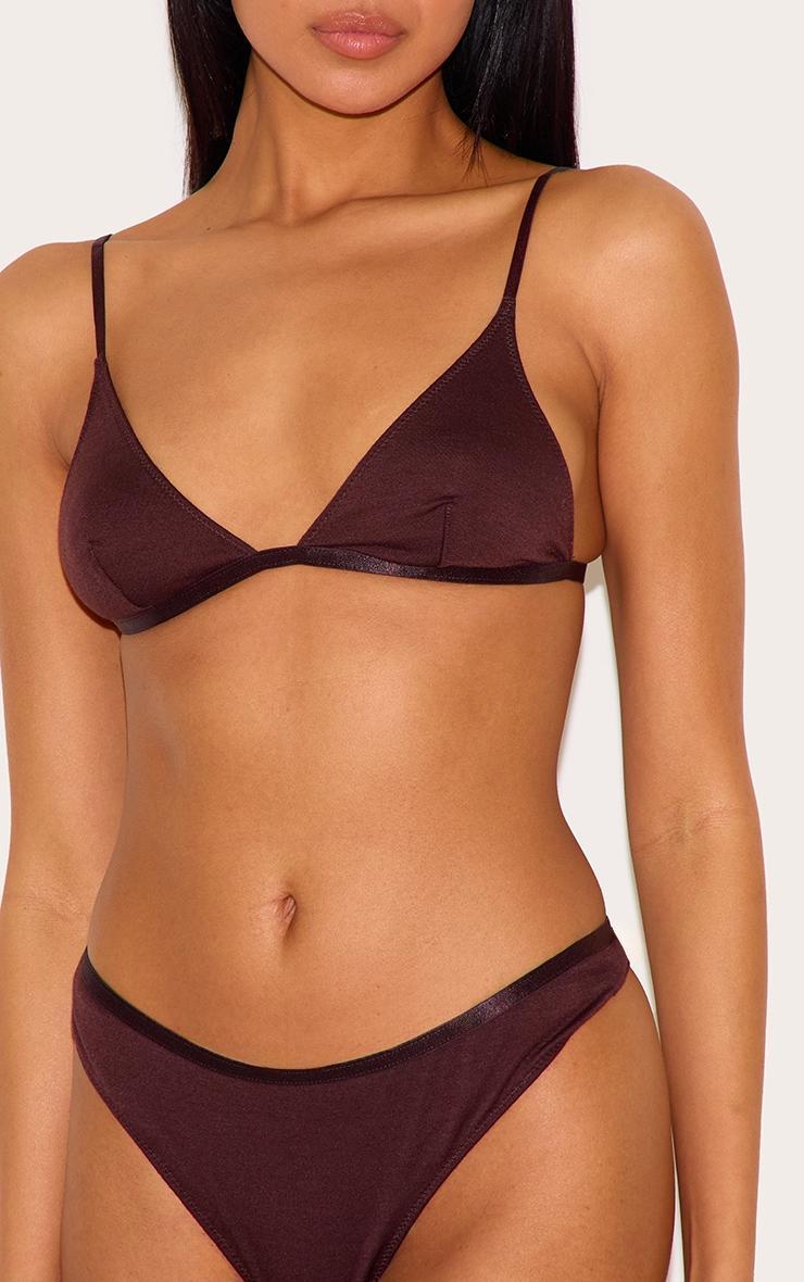Chocolate Jersey Triangle Basic Lingerie Set Product Image