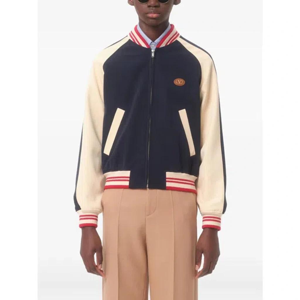 VALENTINO La Chat De La Maison Wool Bomber Jacket In Black Product Image