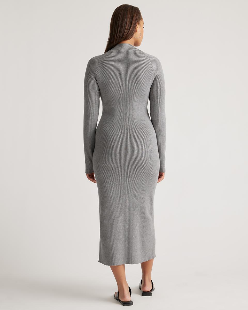 Quince | Women's Eco-Knit Ribbed Mock Neck Sweater Dress Size XS, Viscose Product Image