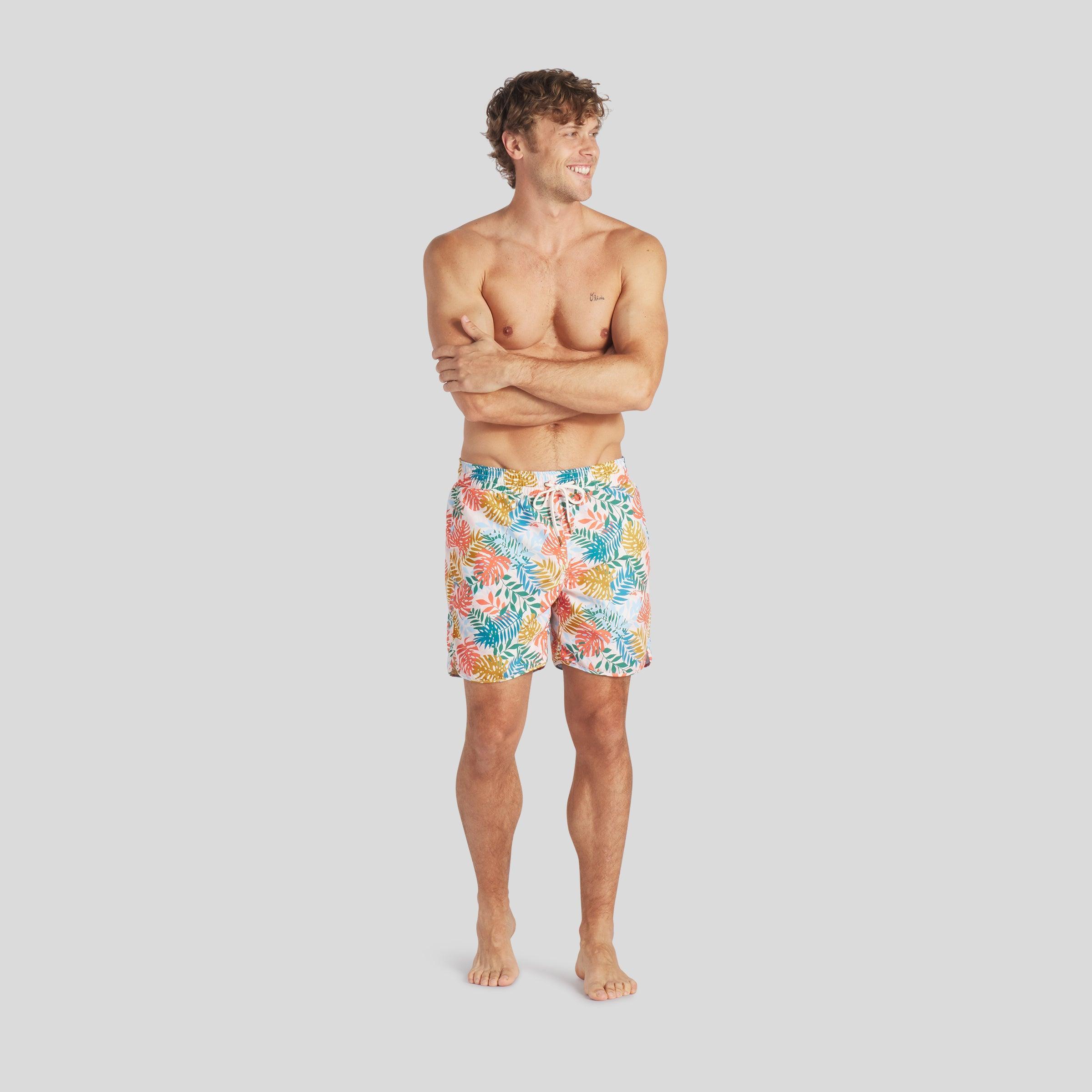 Tropical Leaf Eco Swim Trunk 8" SMP - Multi Color (Final Sale)* Product Image