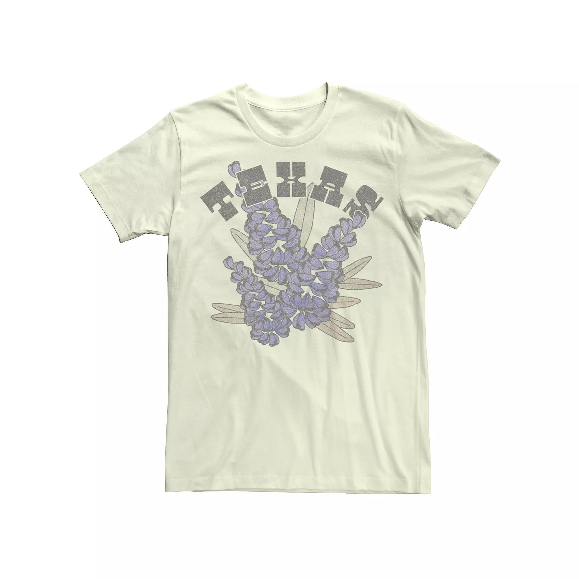 Men's Texas Bluebonnet Sketch Tee, Size: 3XL, Natural Product Image