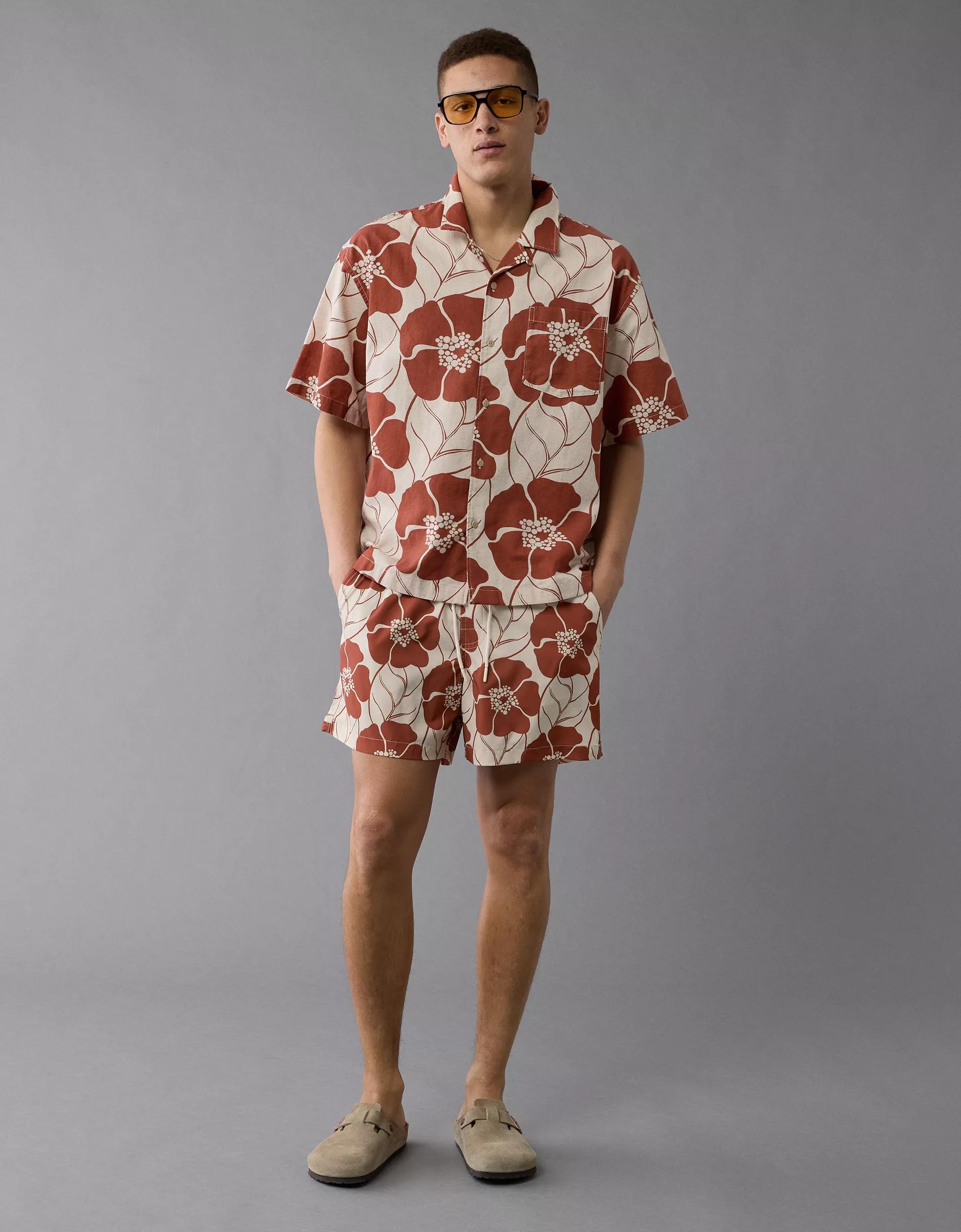 AE Poolside Floral Button-Up Shirt Product Image
