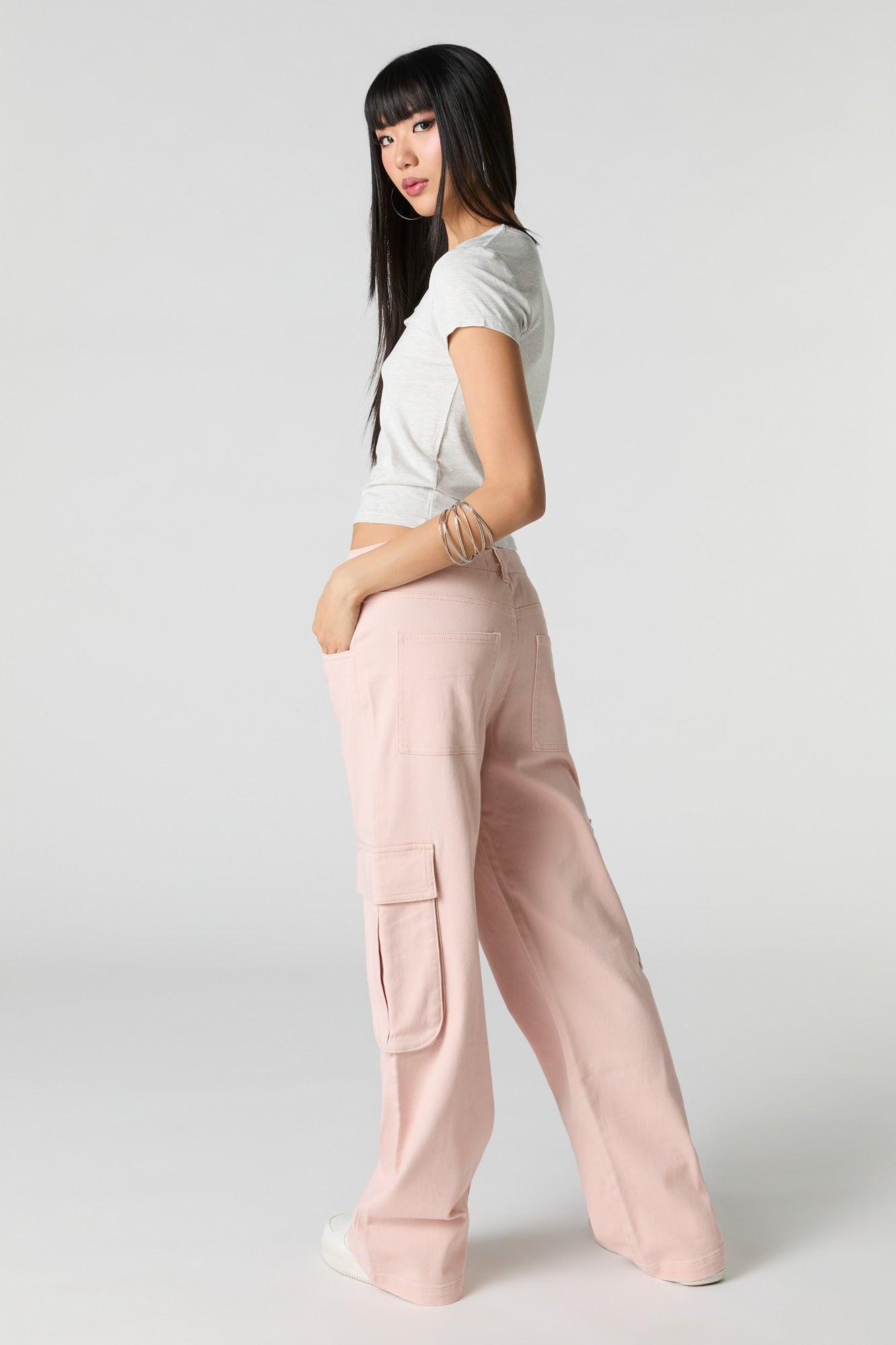 Stretch Denim Low Rise Baggy Cargo Jean Female Product Image