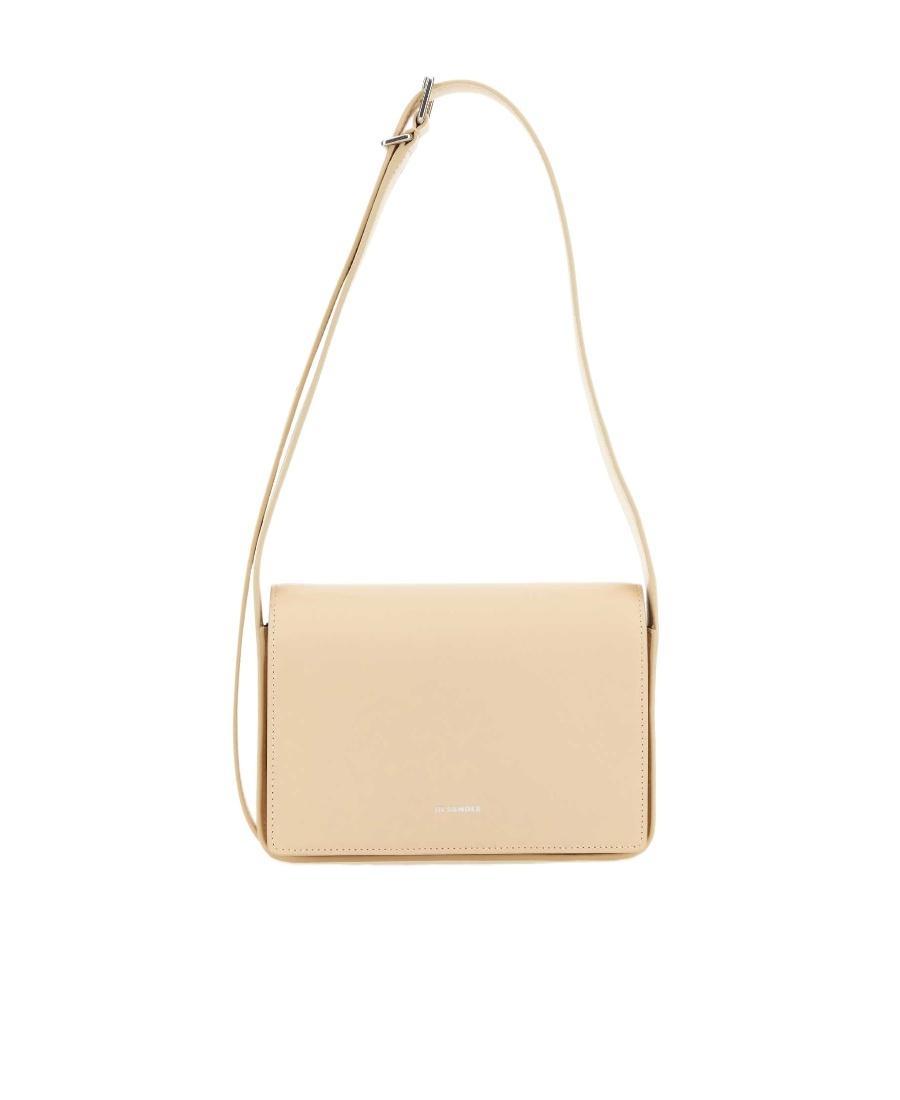 JIL SANDER Logo Printed Small Sling Shoulder Bag In Nude Product Image
