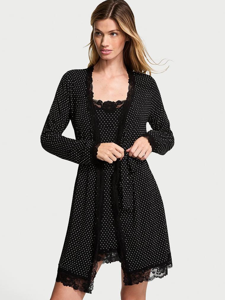 Modal Soft & Lace Trim Straight-Neck Slip Dress Product Image