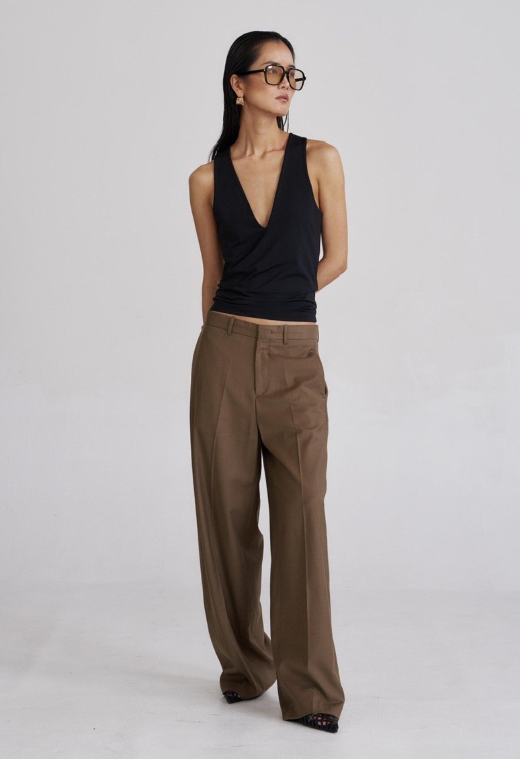 Deep V Jackie Top Black Product Image