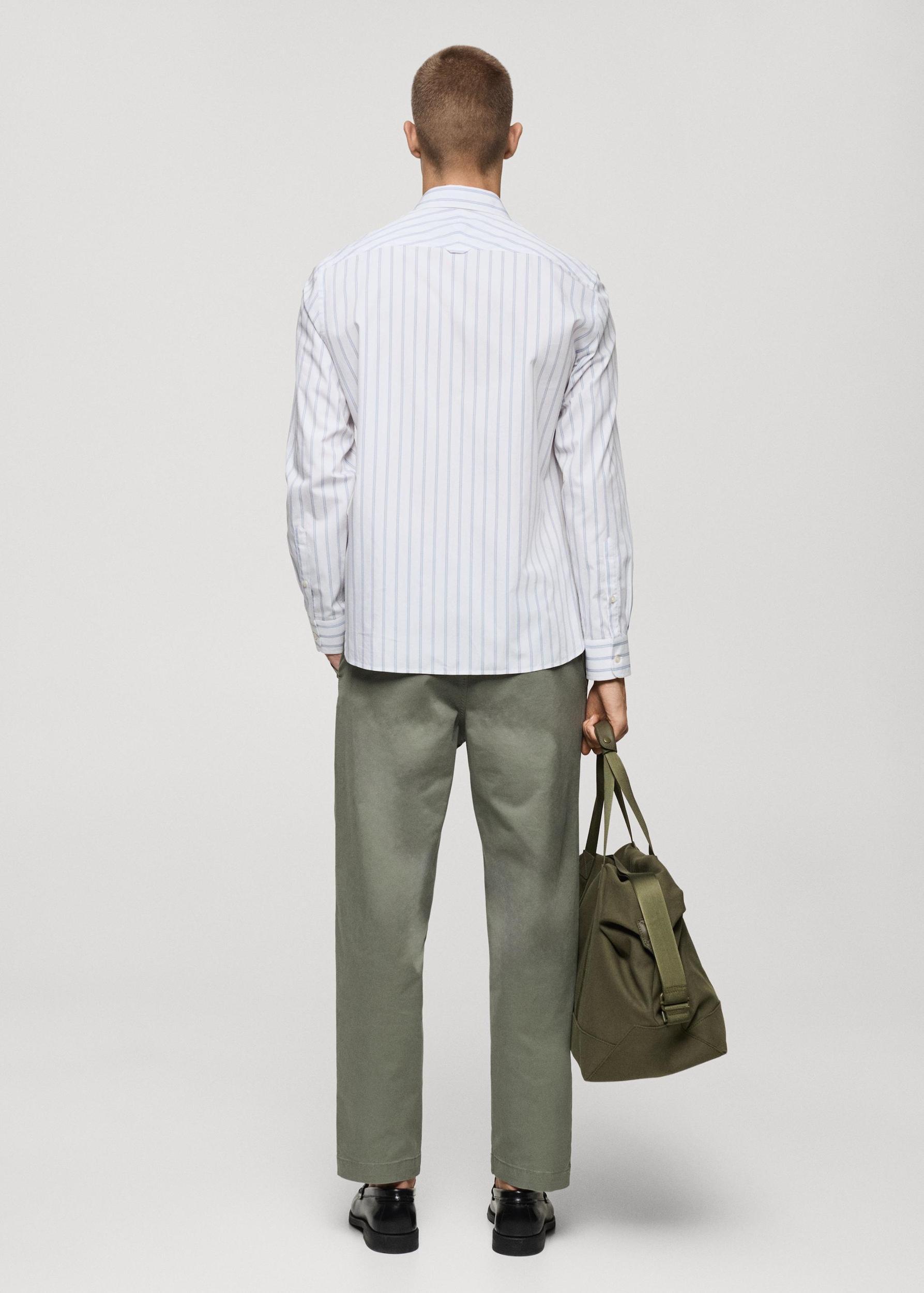 Regular-fit striped cotton shirt - Men | MANGO USA Product Image