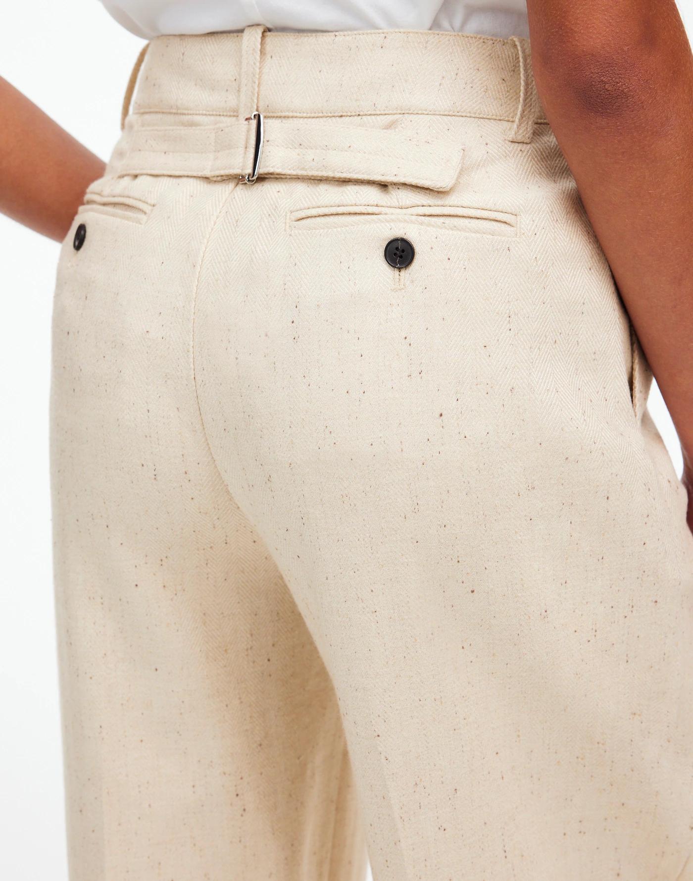 The Petite Harlow Wide-Leg Pant in Herringbone Italian Fabric Product Image