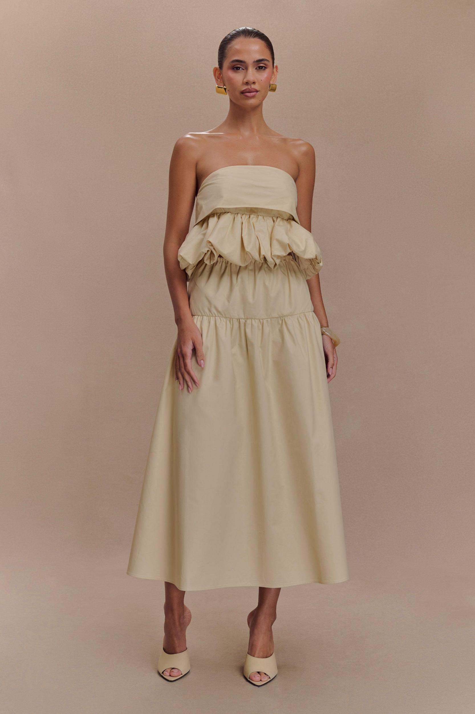 Amirah Midi Skirt - Nude Product Image