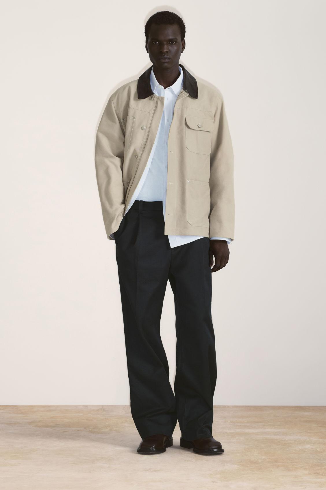 PLEATED COTTON WIDE-LEG PANTS Product Image