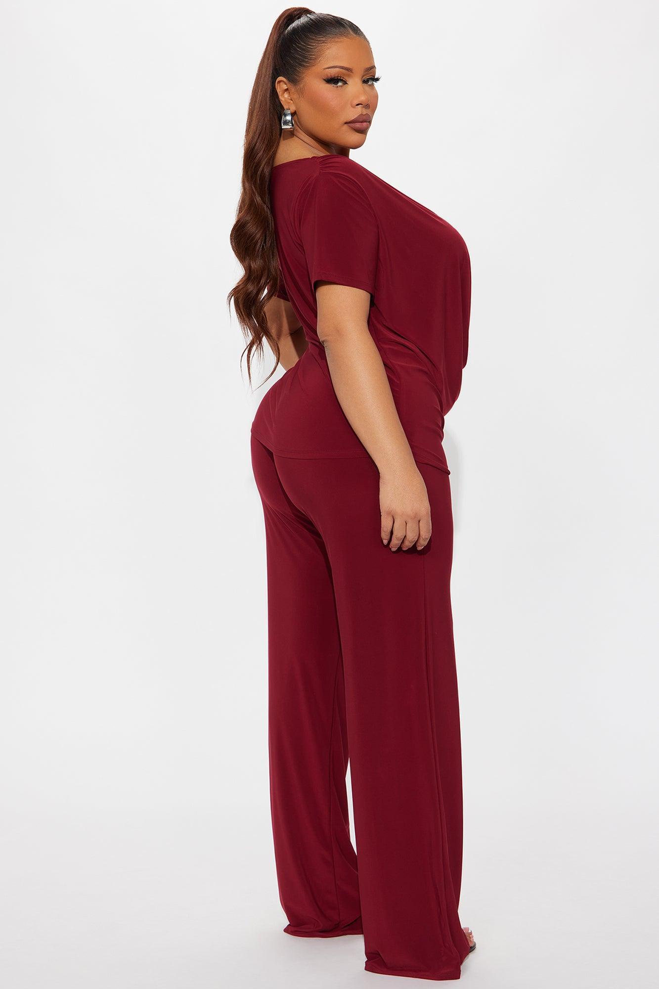 La Rosalinda Pant Set - Burgundy Product Image