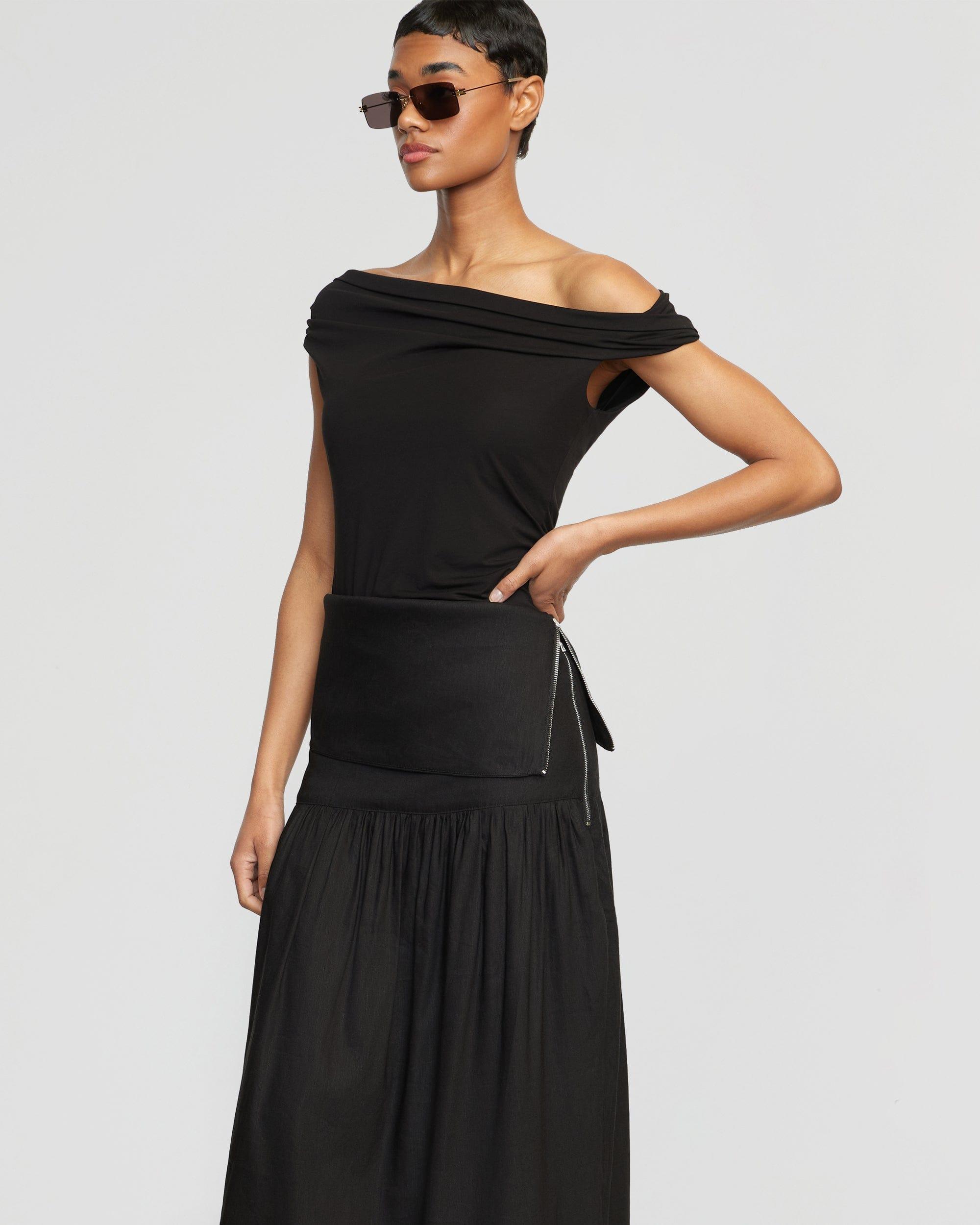 Mako Linen Foldover Zip-Waist Skirt Product Image