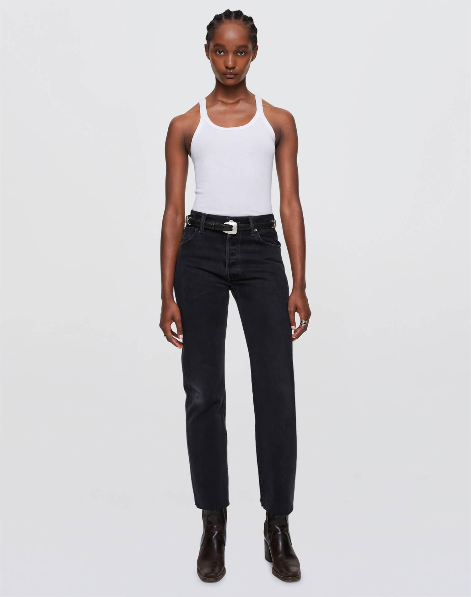 Levi's High Rise Stove Pipe - Black Product Image