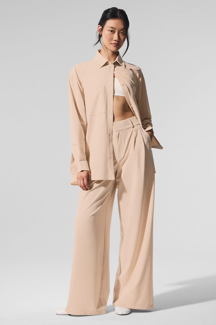 Dreamscape Button Down Long Sleeve - Macadamia Product Image