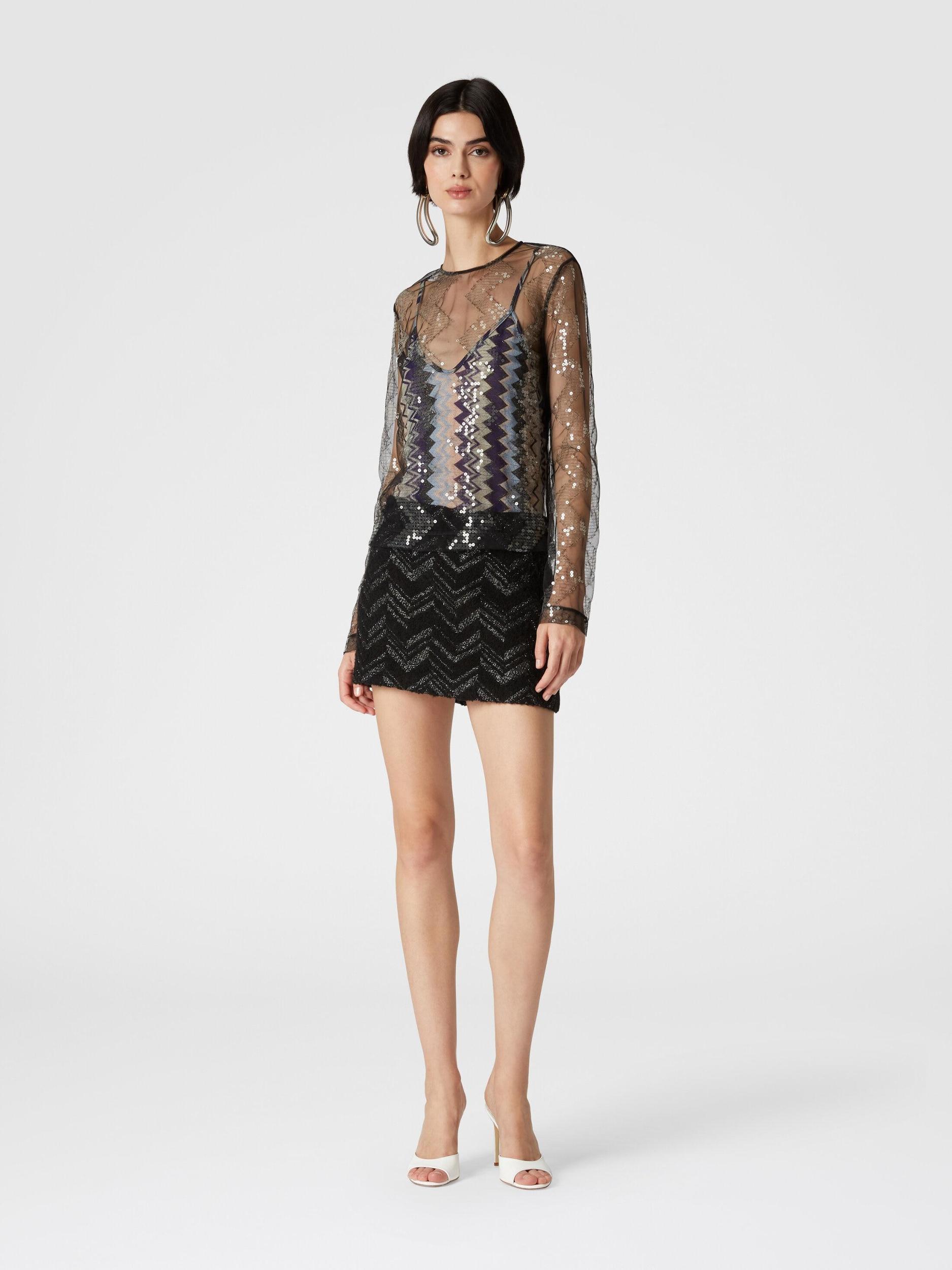 Doubled blouse in sequined tulle Product Image