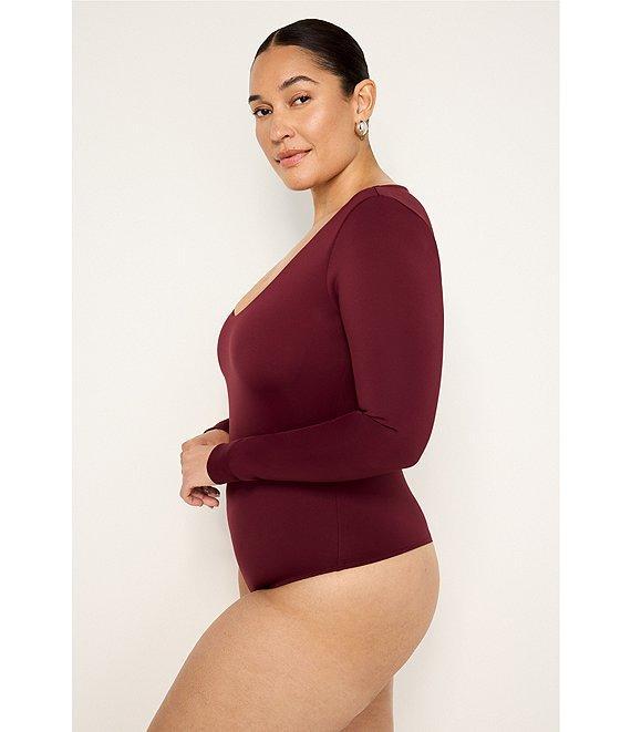 Good American Plus Scuba Scoop Neck Long Sleeve Bodysuit Product Image
