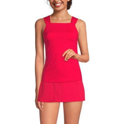 Lands End Womens Cap Sleeve High Neck Tankini Swimsuit Top Product Image