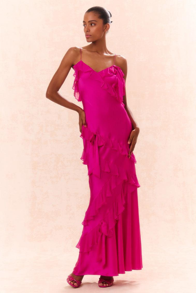 Rialto Silk Ruffle Maxi Dress Product Image