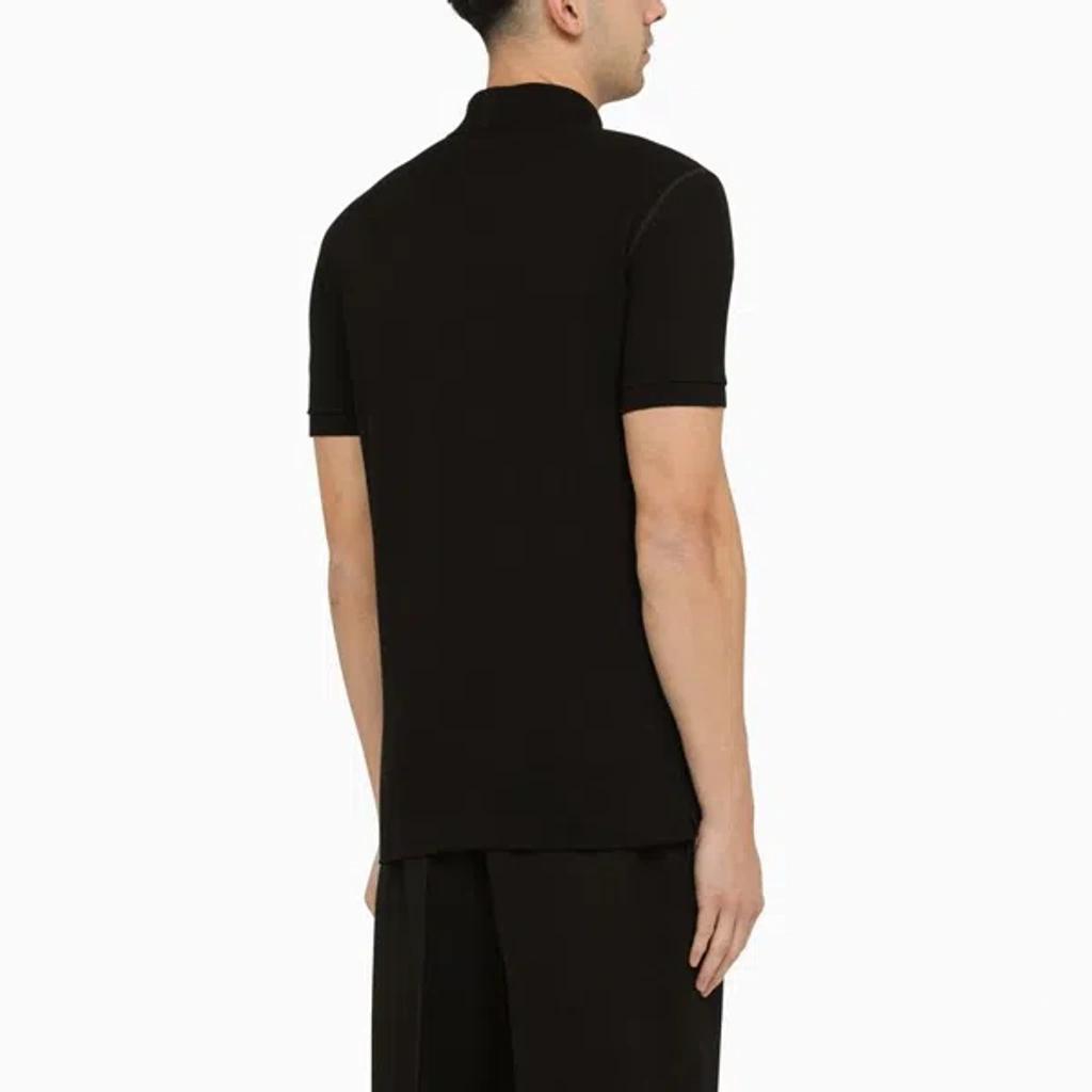 Dolce&gabbana Black Short Sleeves Polo Logo Plaque Product Image