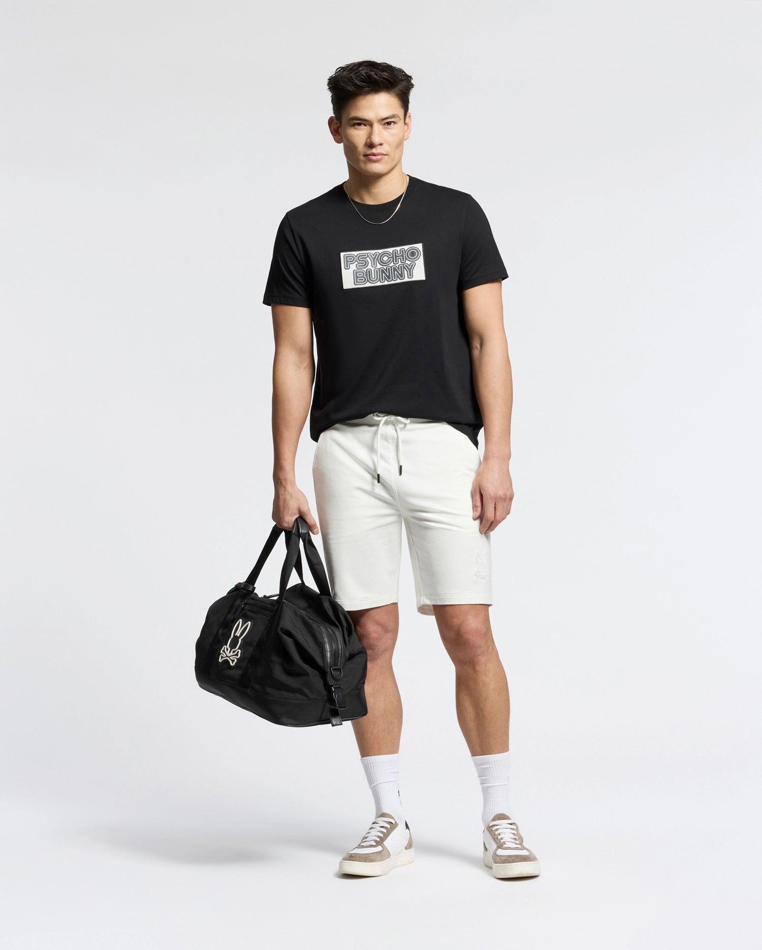 MENS LEVANZO EMBROIDERED MICRO FRENCH TERRY SWEATSHORT - B6R578F200 Product Image