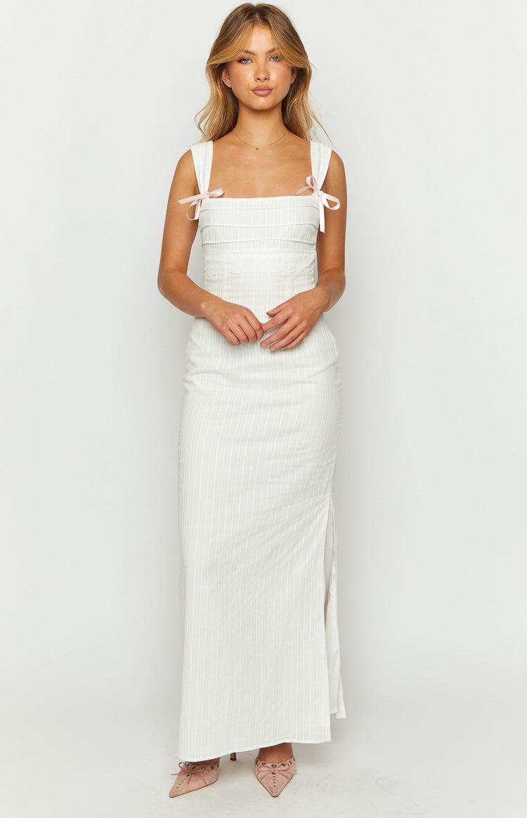 Magnus White Tie Back Maxi Dress Girls Product Image