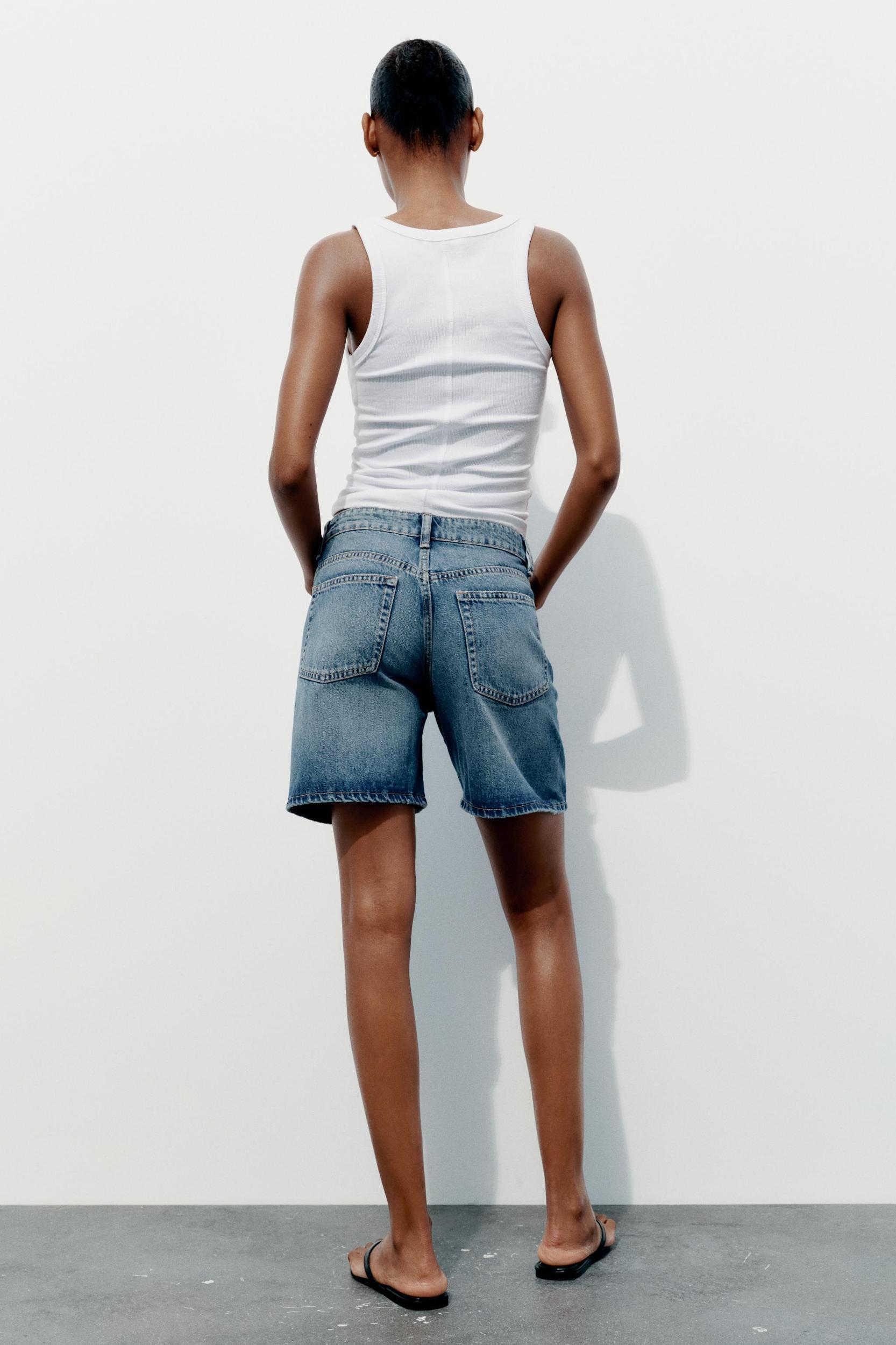 TRF MID-RISE DENIM SHORTS Product Image