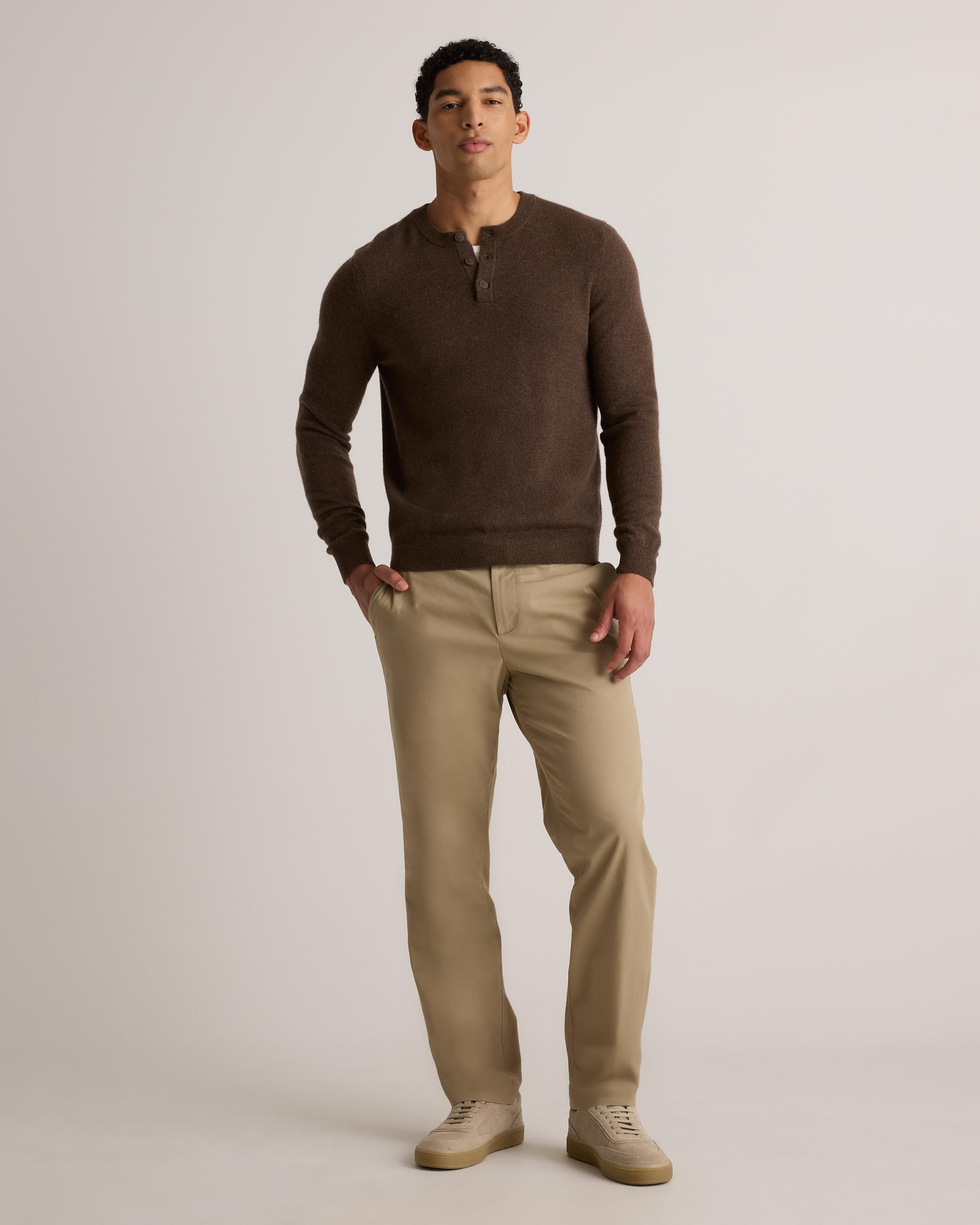 Quince | Men's Mongolian Cashmere Henley Sweater Size XL Product Image