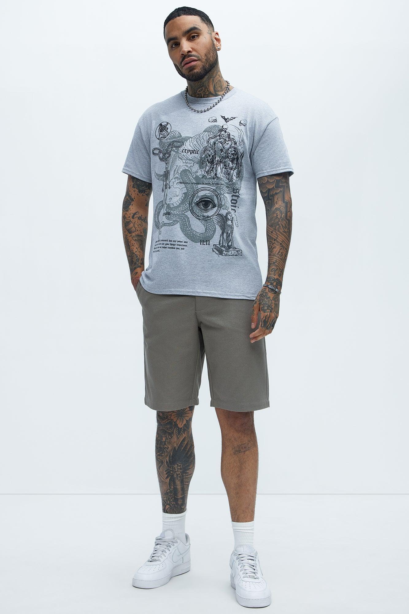 Cryptic Signs Short Sleeve Tee - Heather Grey Product Image