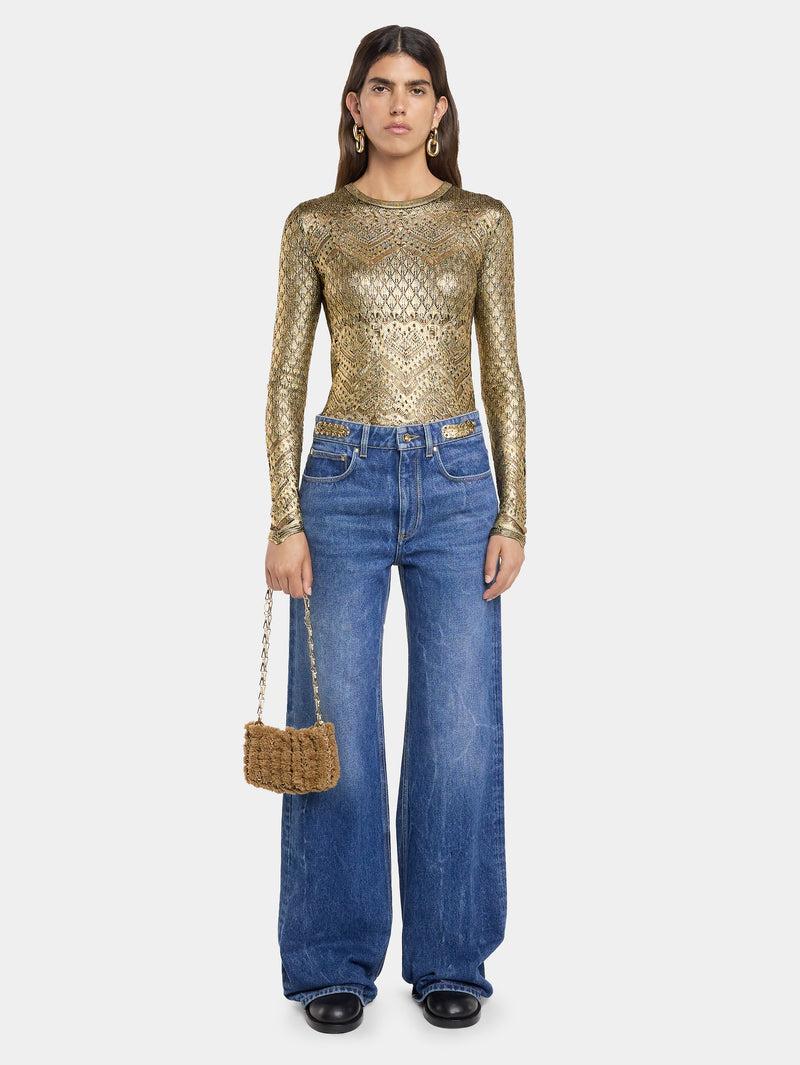 LACE-LIKE KNIT SWEATER Product Image