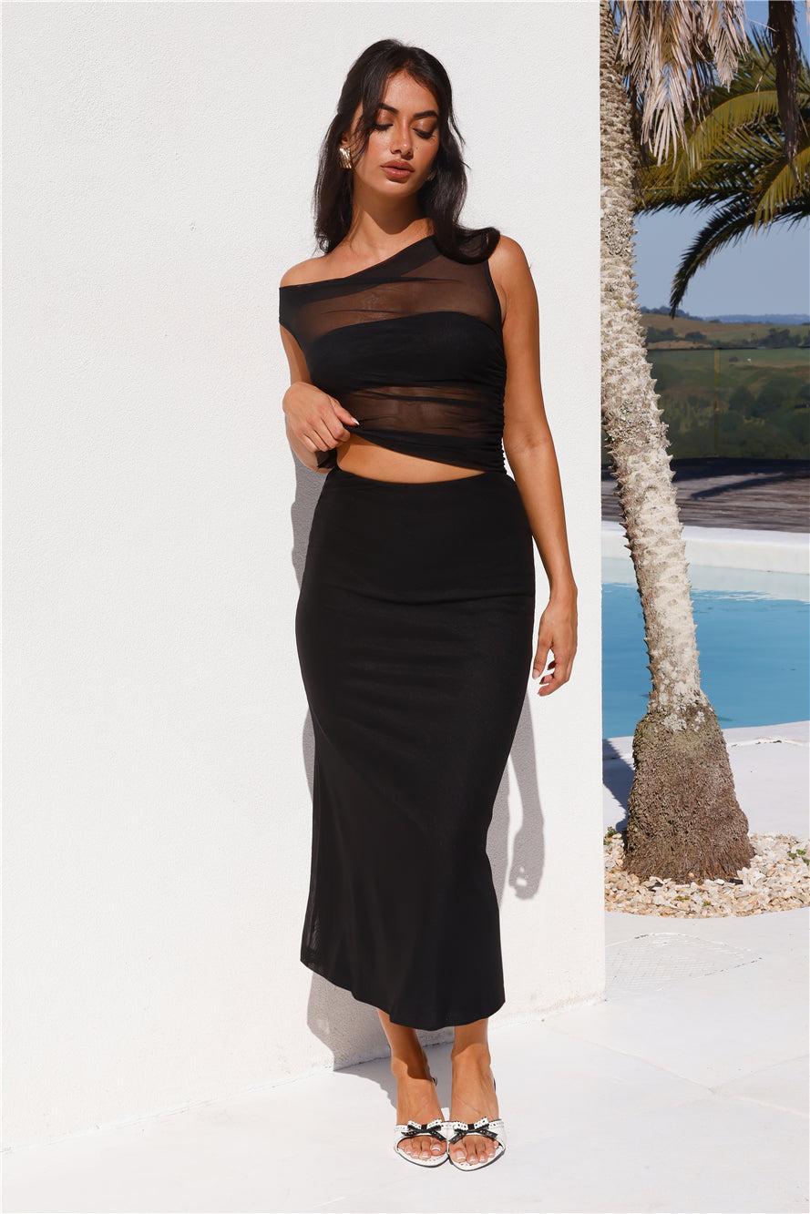 Surprise Parties Mesh Maxi Skirt Black Product Image