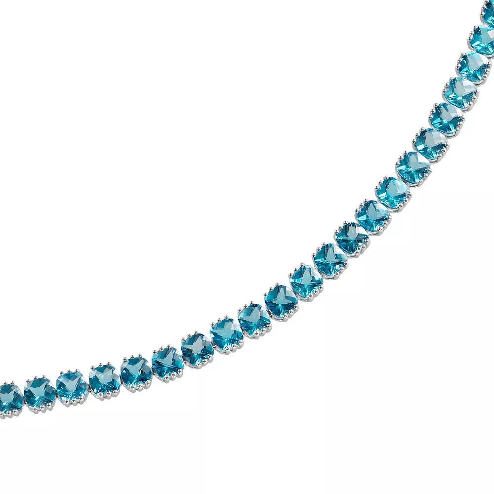 Sterling Silver Blue Topaz Bracelet, Women's, Size: 7.5" Product Image