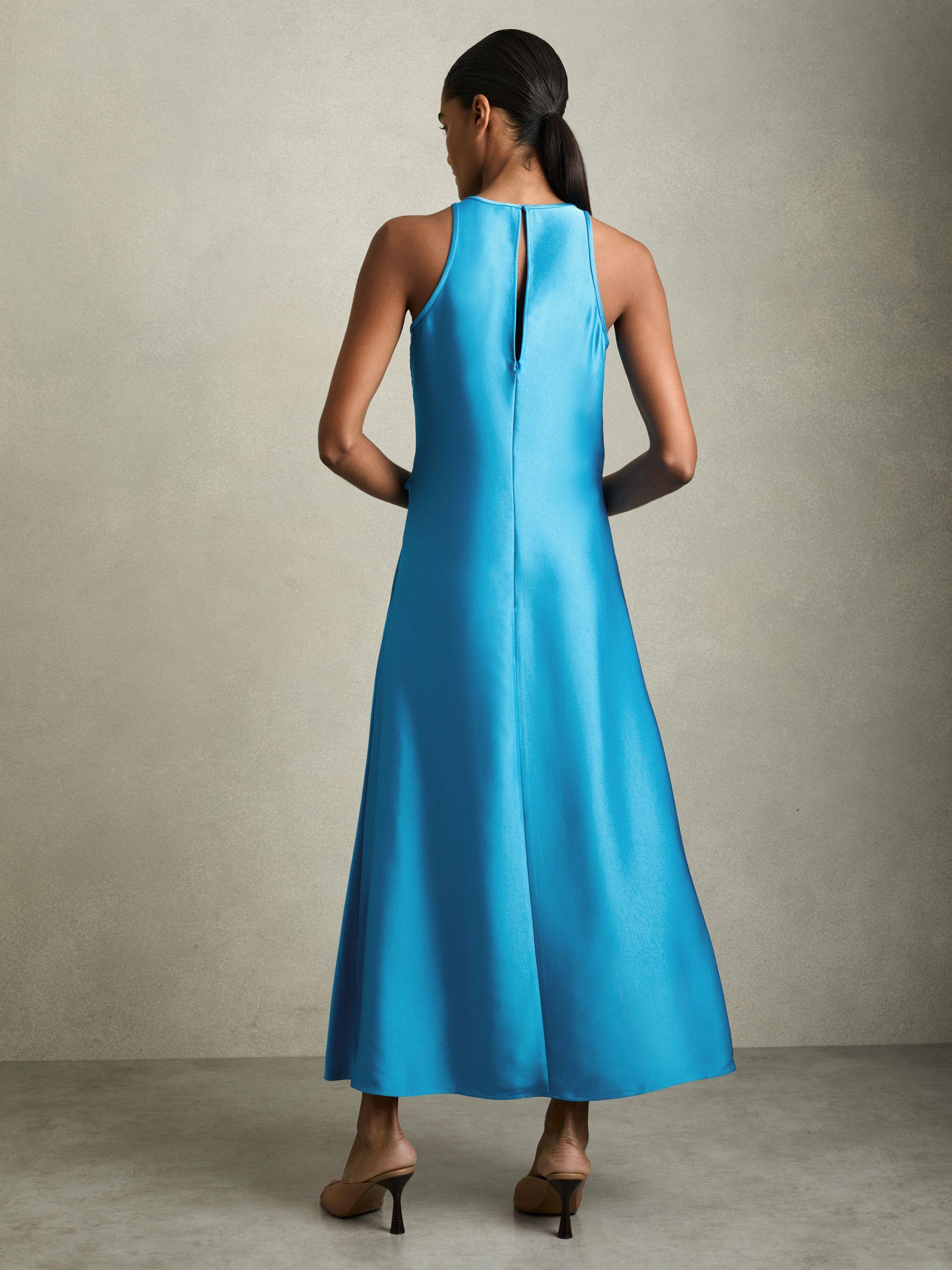 Petite Linen Belted Sleeveless Midi Dress in Neutral Product Image