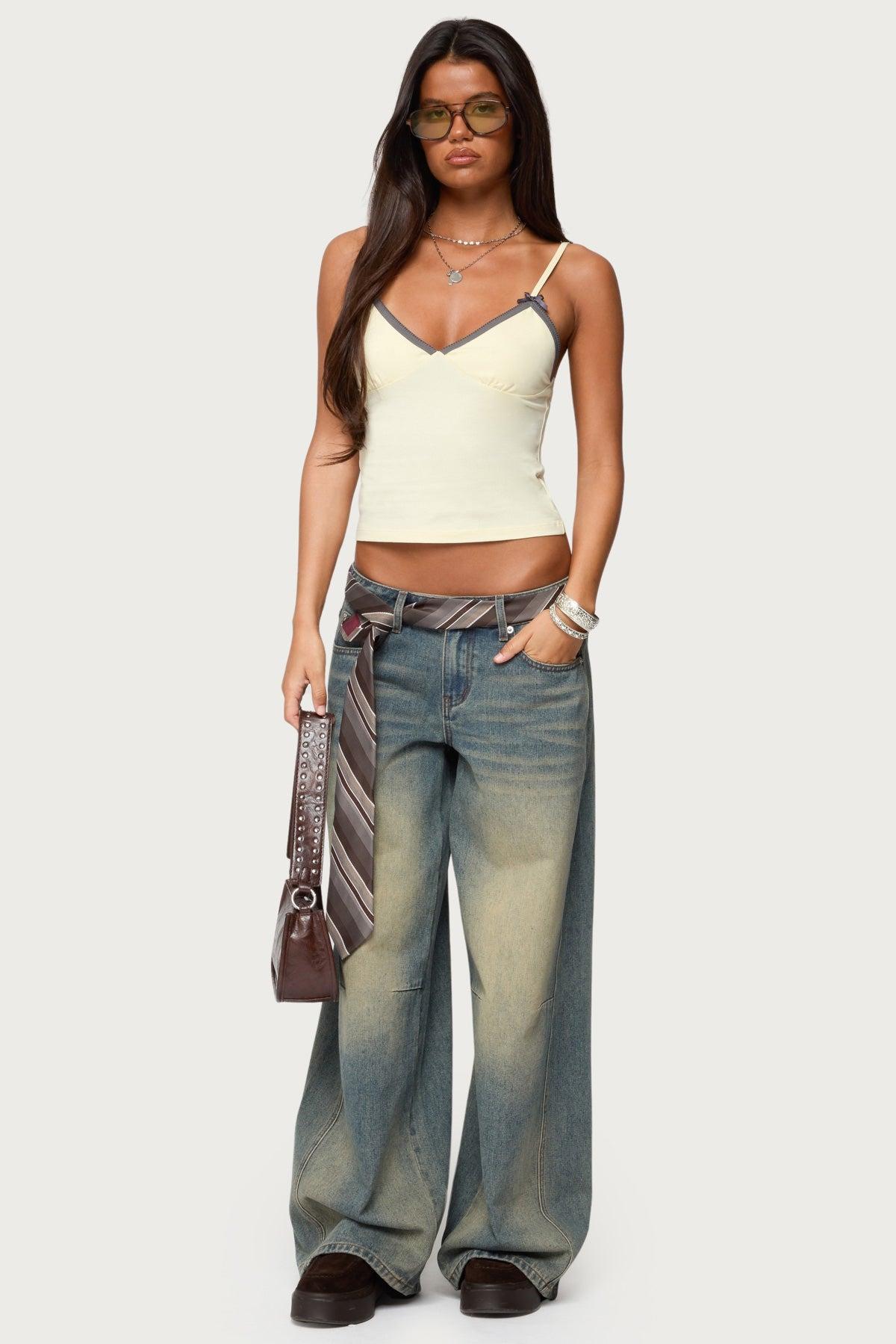 Ruelle Contrast Frill Tank Top Product Image